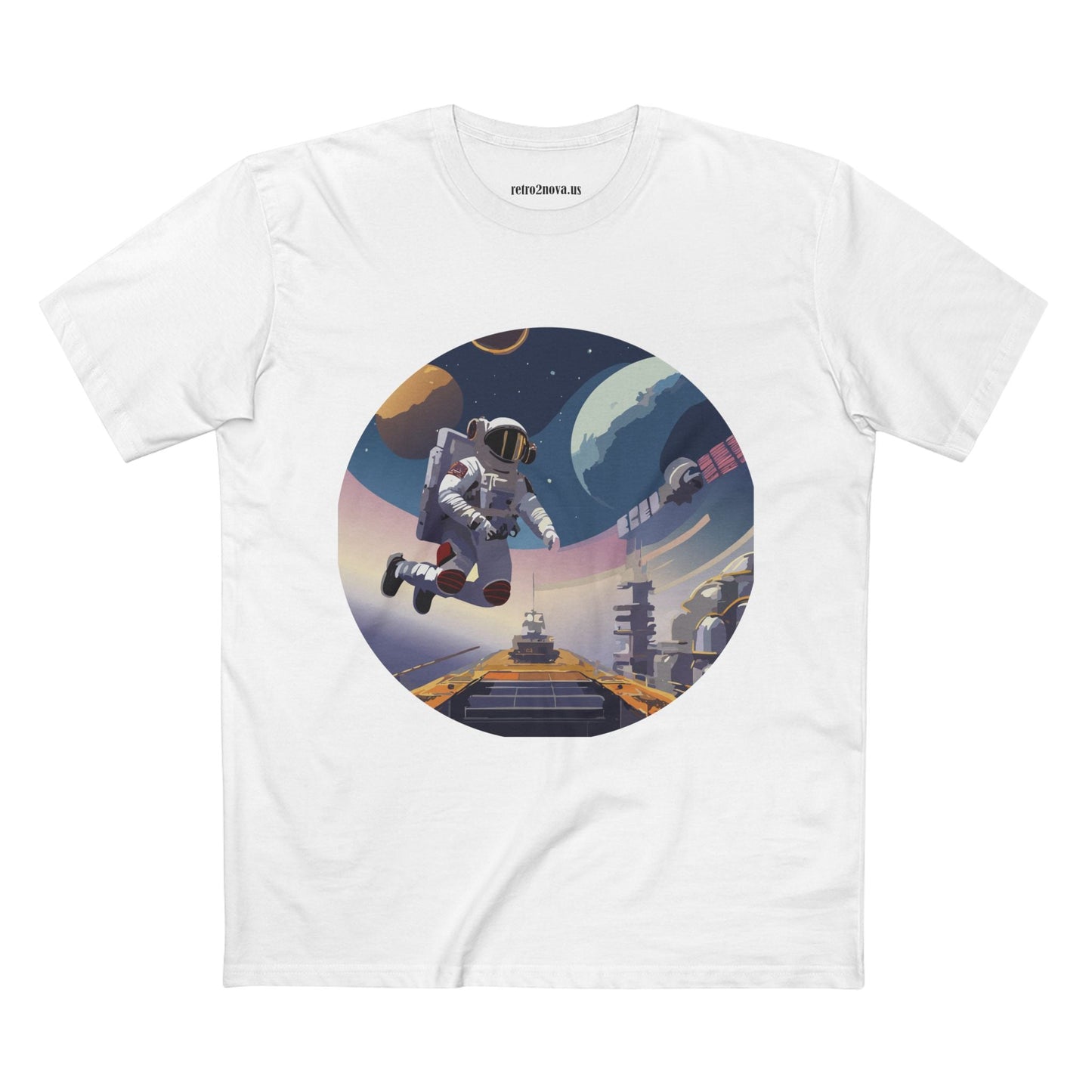 Cosmos Astronaut Shirt Unisex Premium Cotton Tee Original Art Design Retro2Nova CS 31