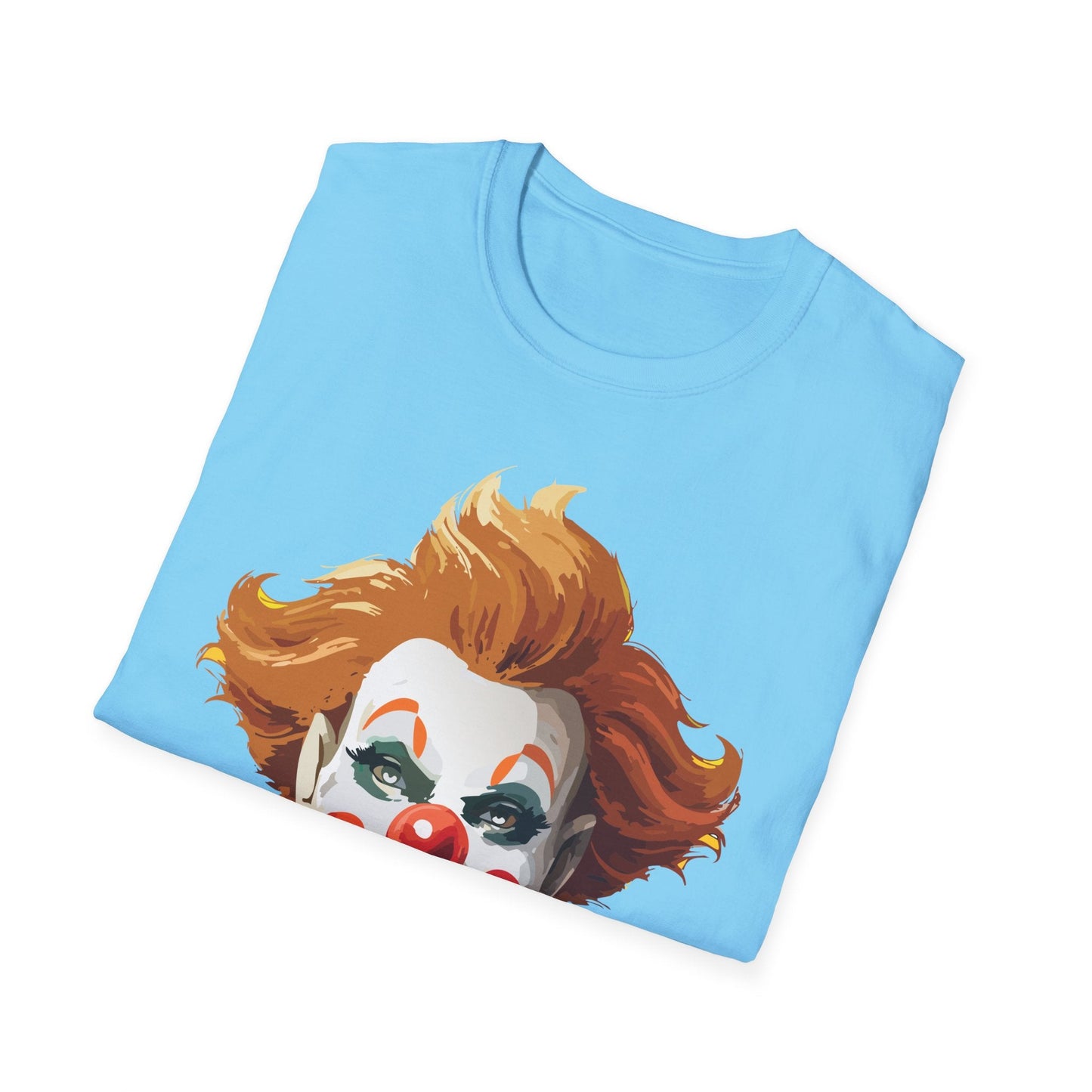 Clown Theme T Shirt Funny Man Circus Scary Man Unisex Gildan Softstyle Graphic Tee Everyday Wear
