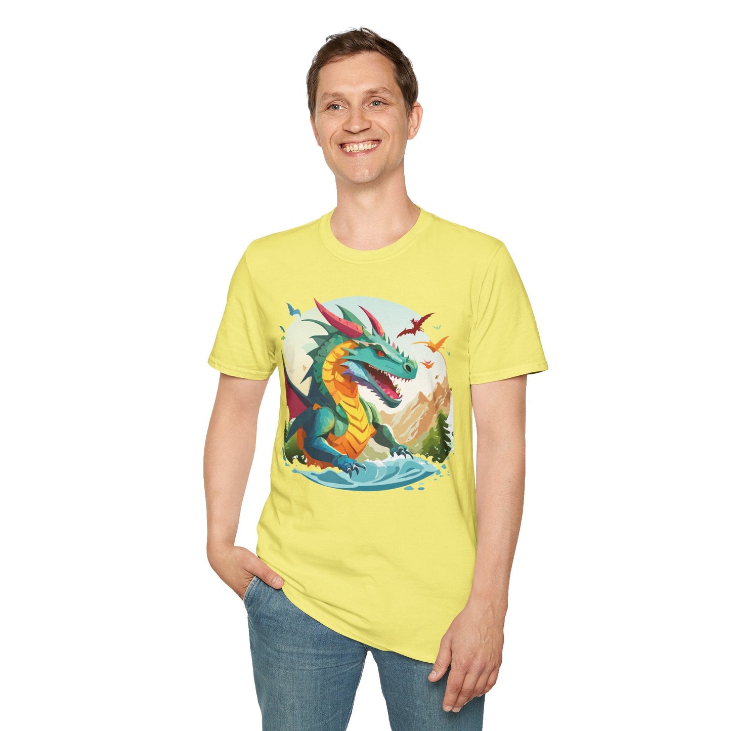 Dragon T Shirt Unisex Animal Tee Softstyle 64000 Premium 100 Percent Ring Spun Cotton
