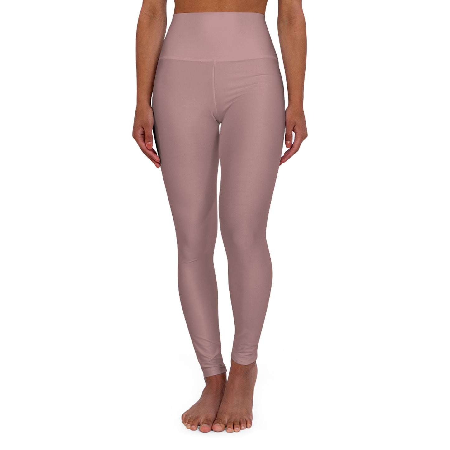 High-Waist Rosy Taupe Yoga Leggings Women's Seamless Poly-Span Stretchy Rose Tan Performance Leggings