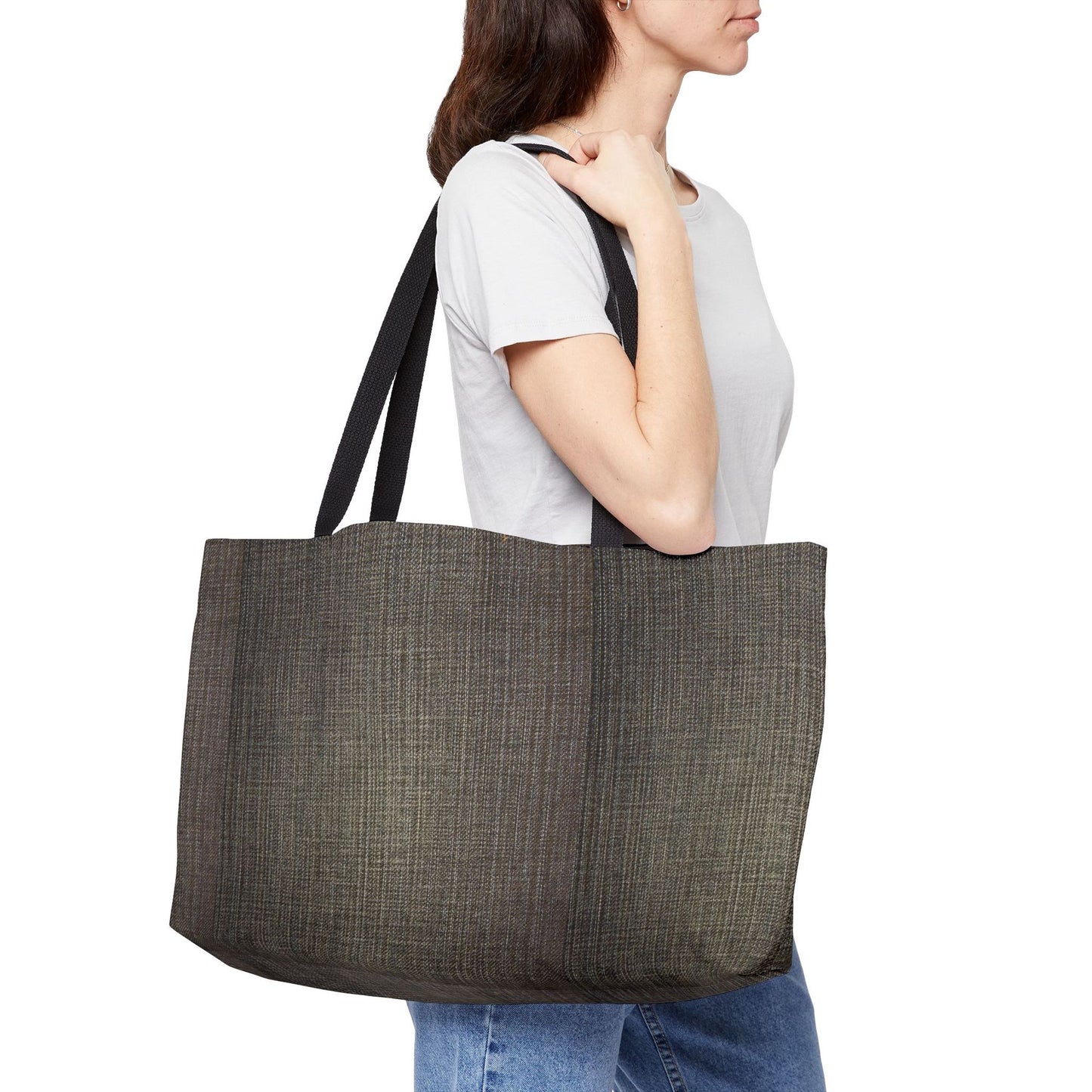 Denim Color Imitation Print Unisex  Weekender Bag  Spun Polyester 24x13 Canvas Bag 3