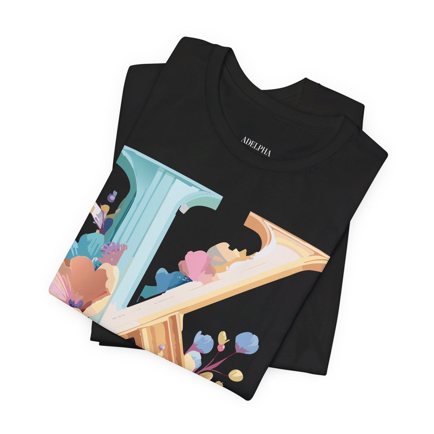 Letter K Shirt Graphic Tee Unisex Vintage Inspired Adelpha Art Design Tee Premium Soft Cotton