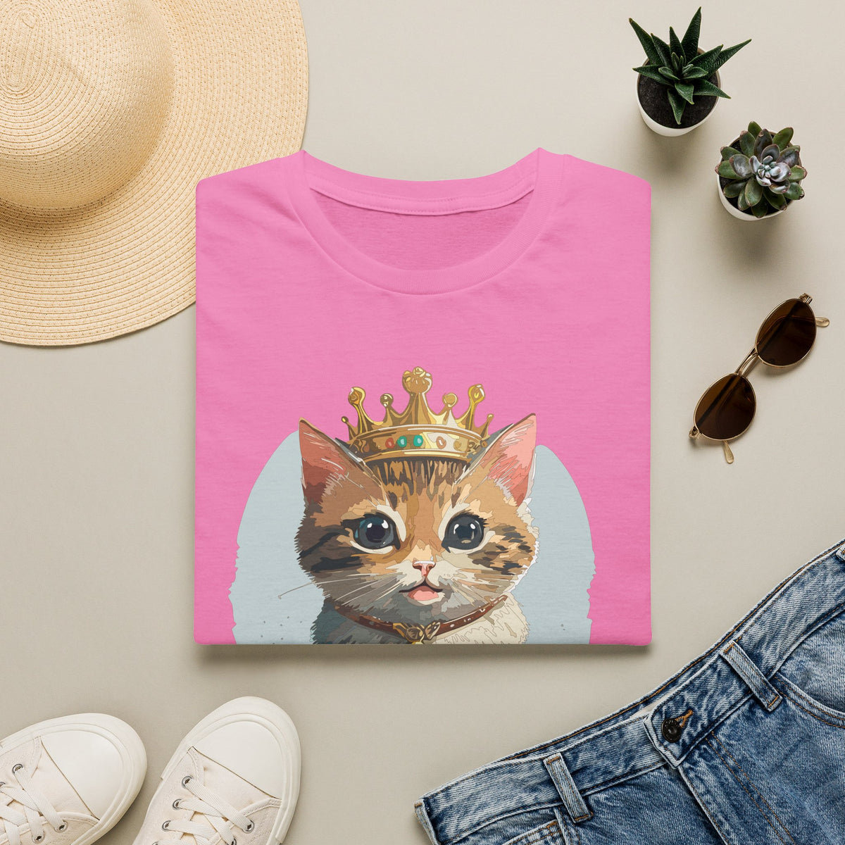 Queen Cat crown kitten shirt | Cat Illustration T-Shirt
