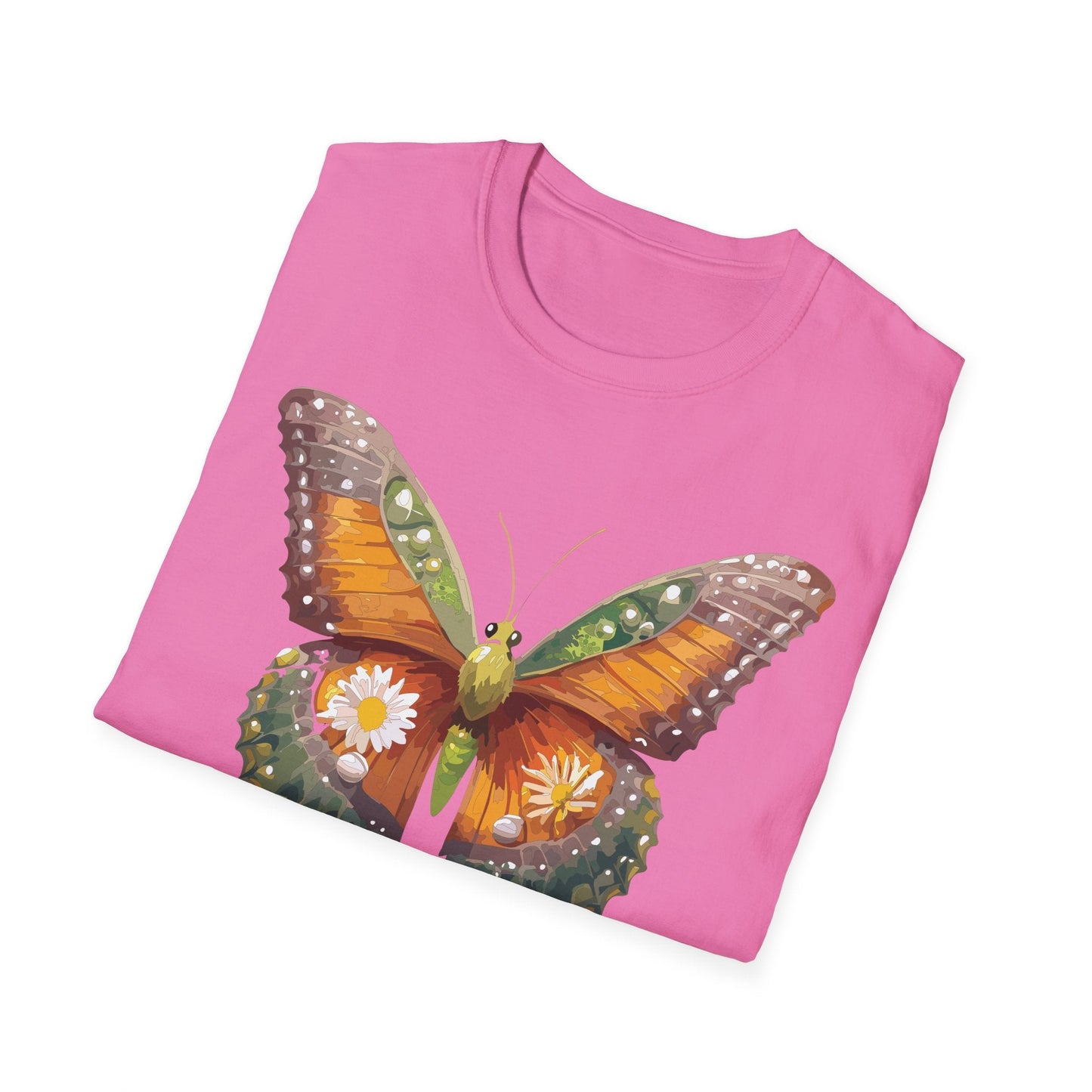 Butterfly T Shirt Unisex Monarch Shirt Gildan Softstyle 64000 100 Percent Ring Spun Cotton