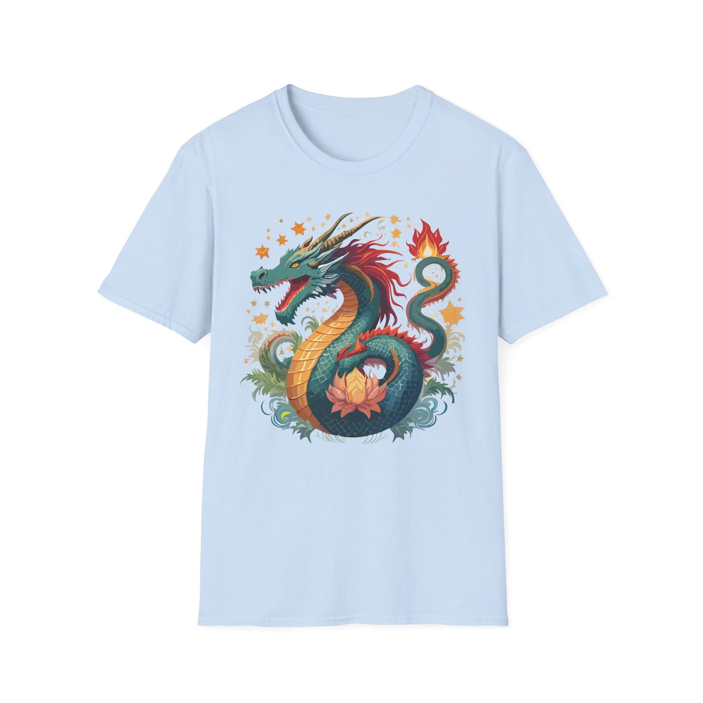 Dragon Graphic Unisex 100 Cotton Tee with Animal Artwork Design 1