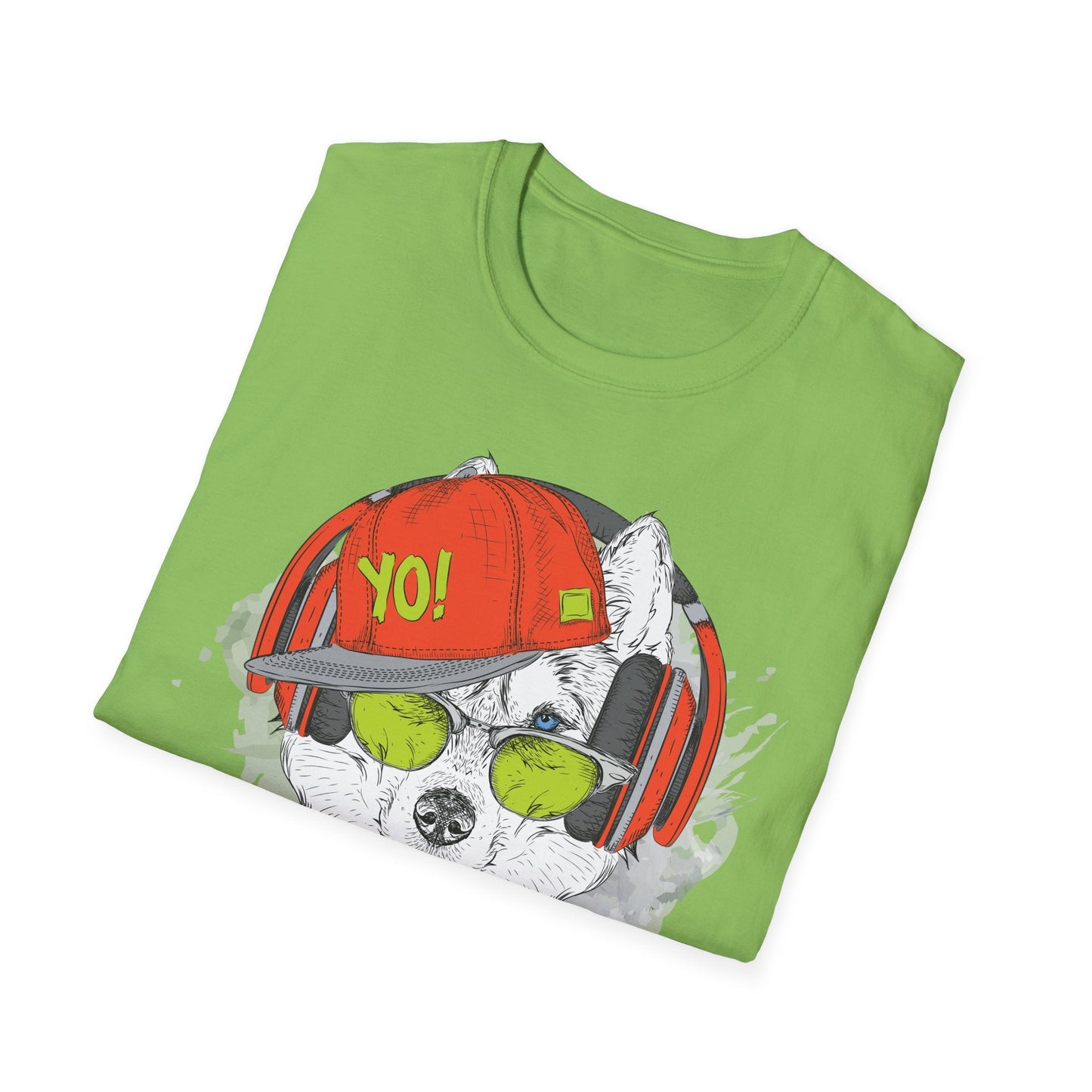 Unisex Music Animals Short Sleeve T Shirt With Headphones For Music Lovers Gildan 64000