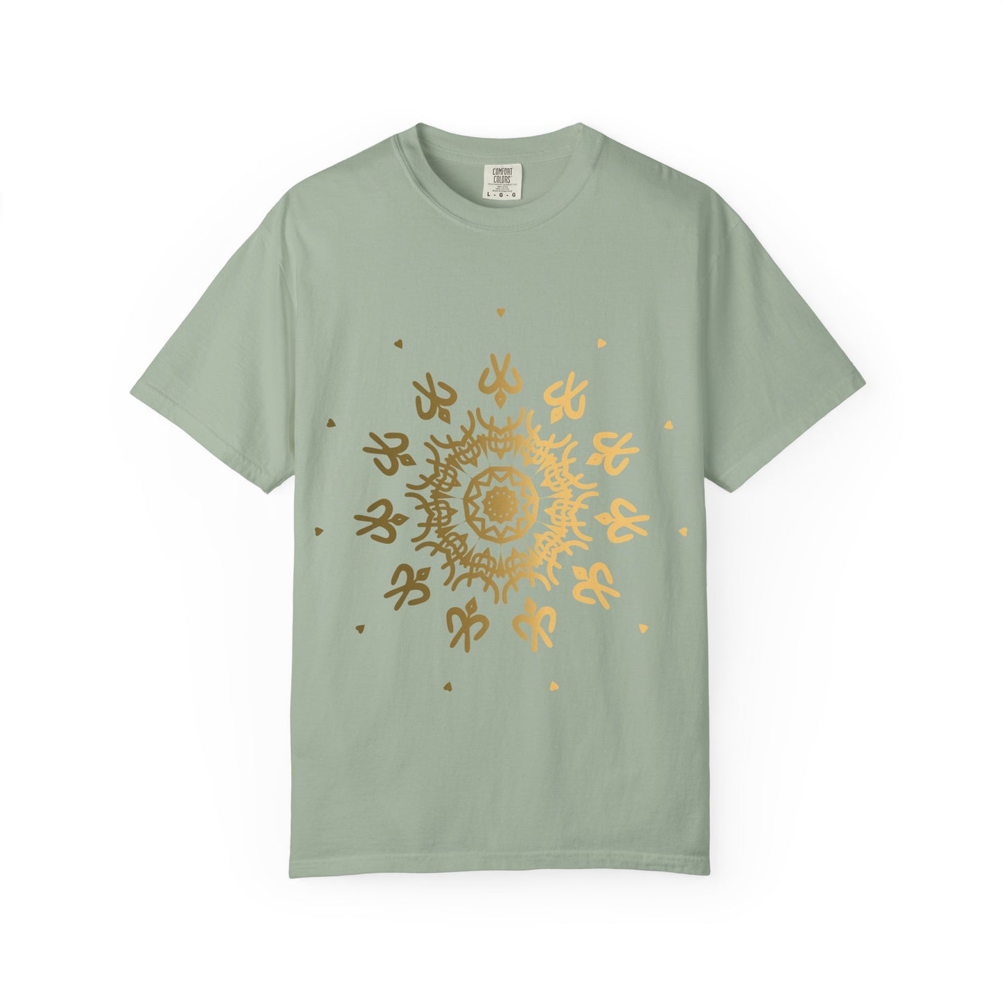Unisex Garment Dyed Cotton T-Shirt with Mandala Graphic Design