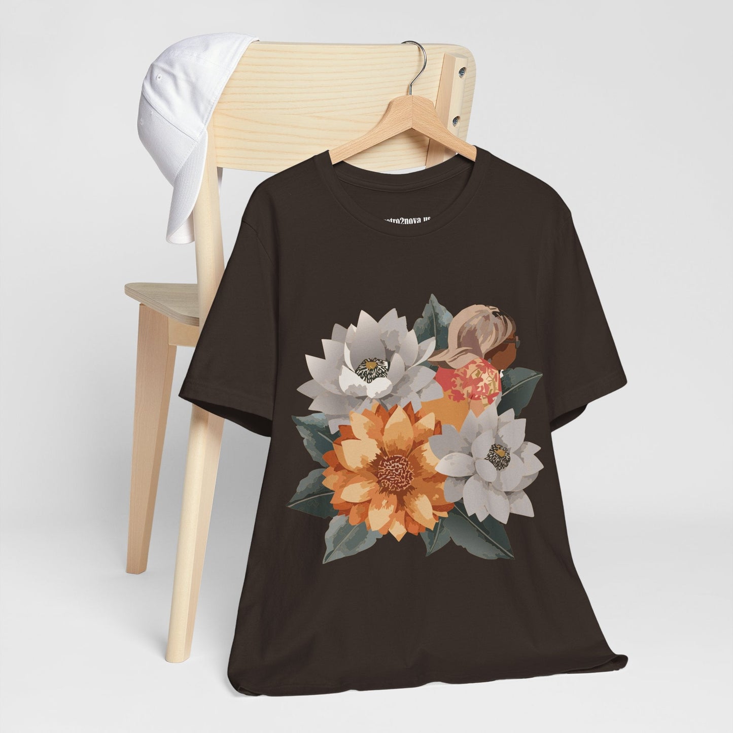 Retro2Nova Flowers Shirt Floral Shirt Unisex Floral Tee Lightweight Breathable Jersey