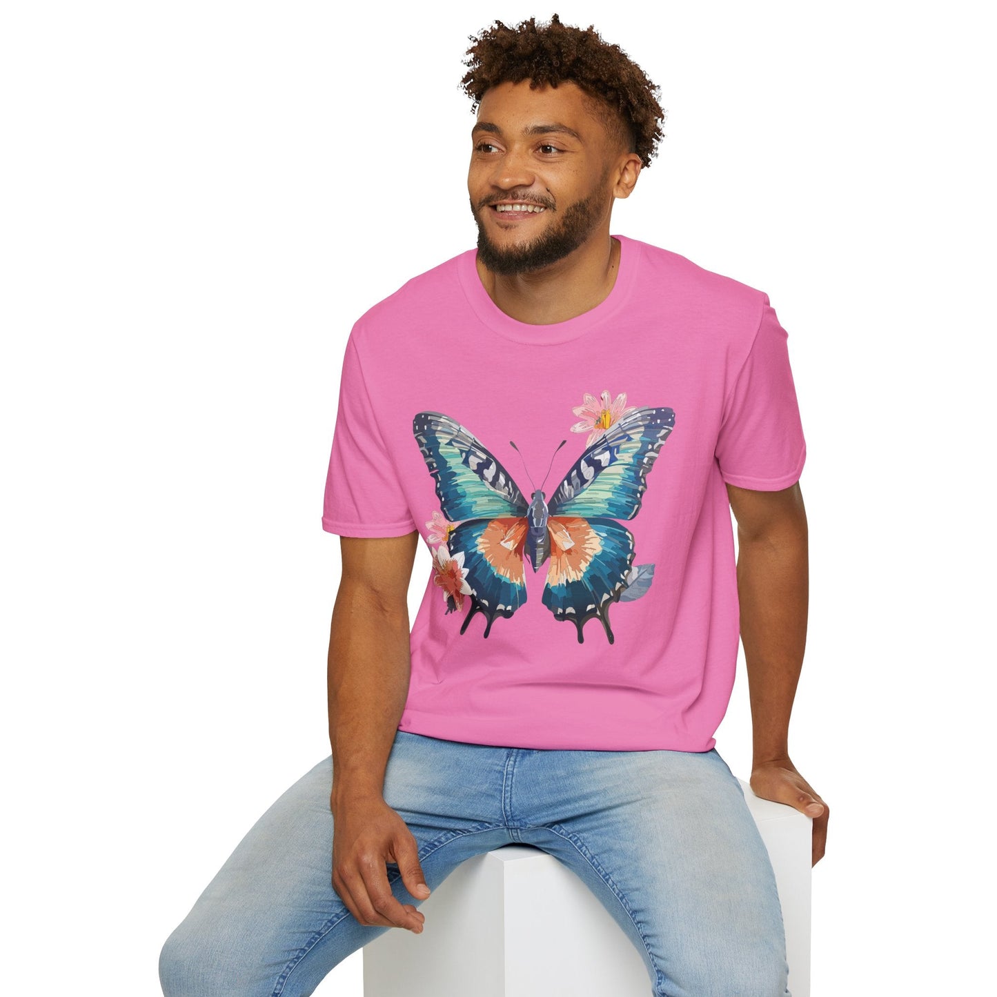 Butterfly T Shirt Unisex Cotton Tee Monarch Butterfly Design Softstyle 64000 Gildan Brand Quality