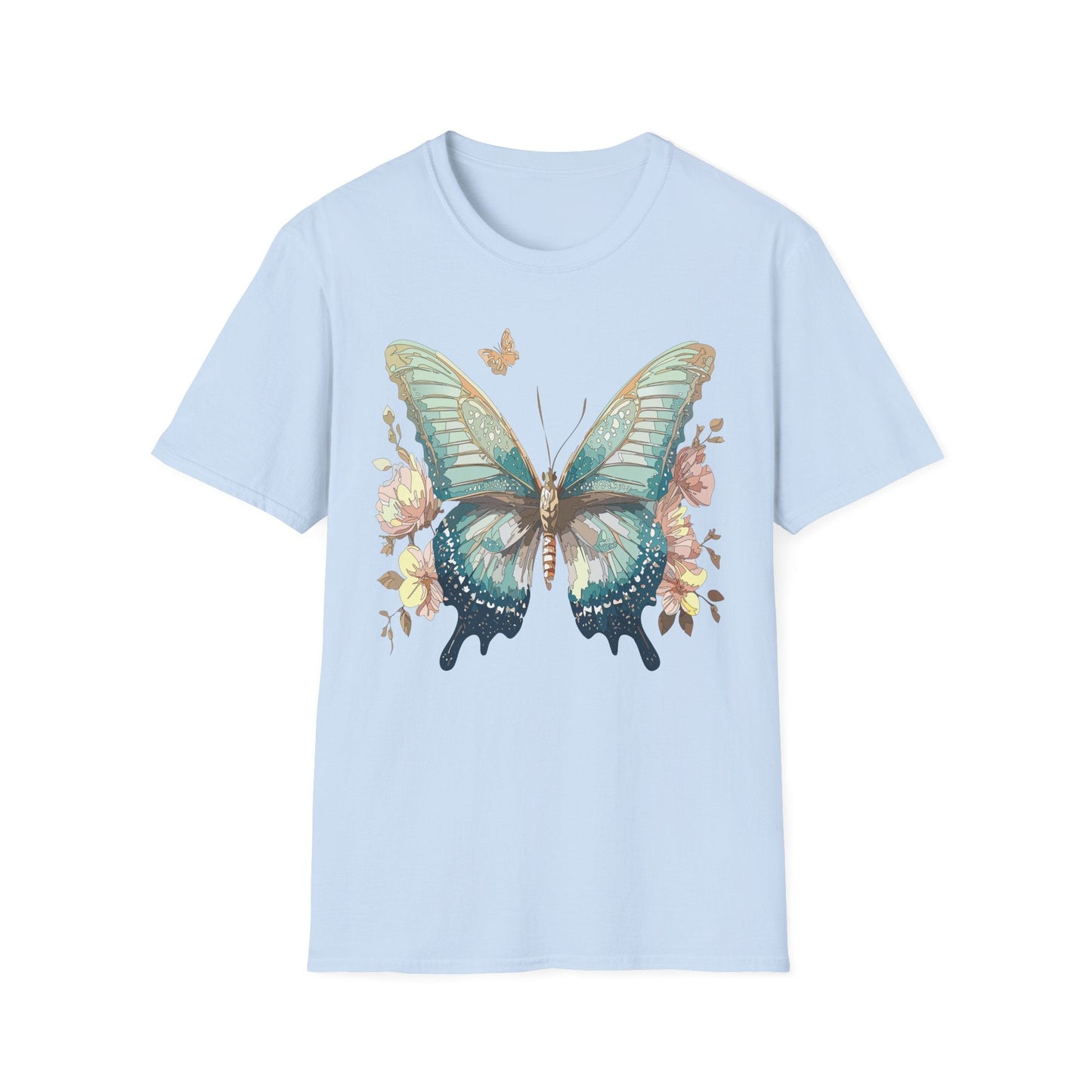 Butterfly Print Unisex T Shirt Monarch Design Softstyle 64000 Gildan Cotton Tee Quality