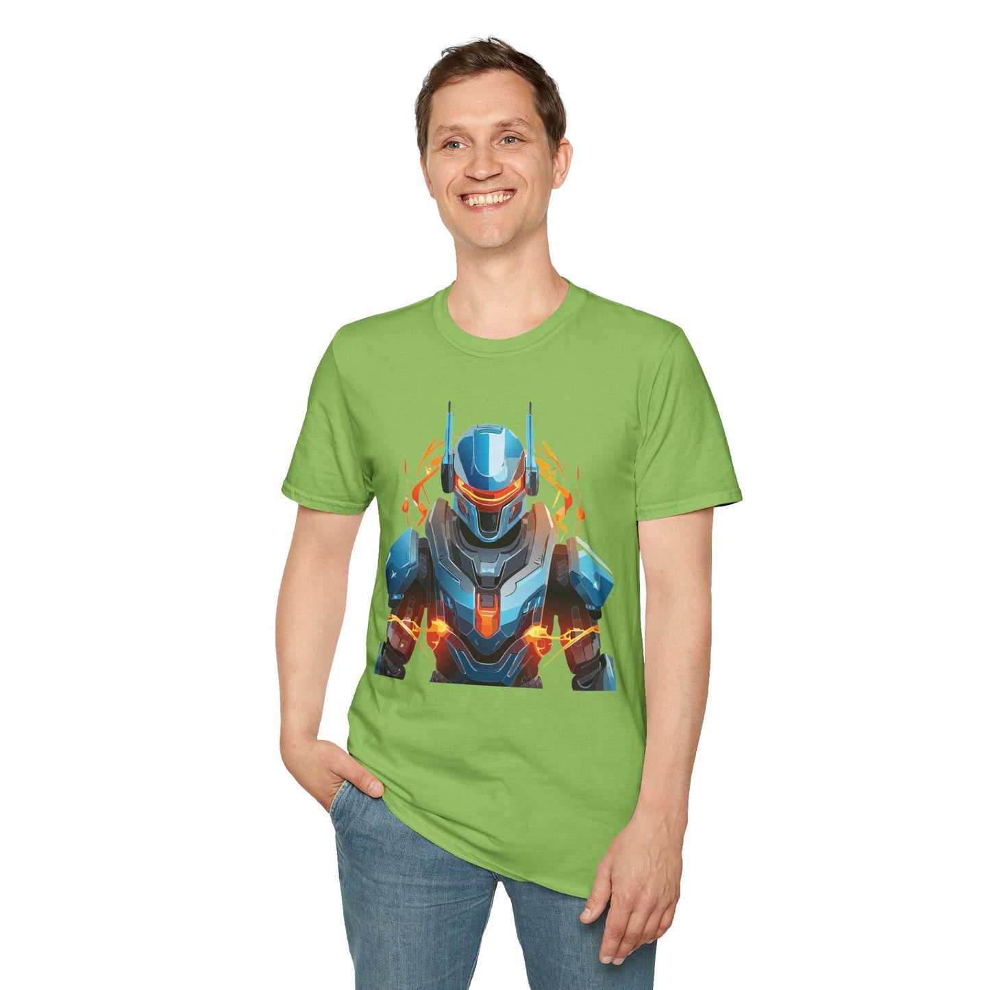 Cyborg Tee Robot Shirt Terminator Design Unisex Gildan Softstyle 64000 100 Percent Ring Spun Cotton