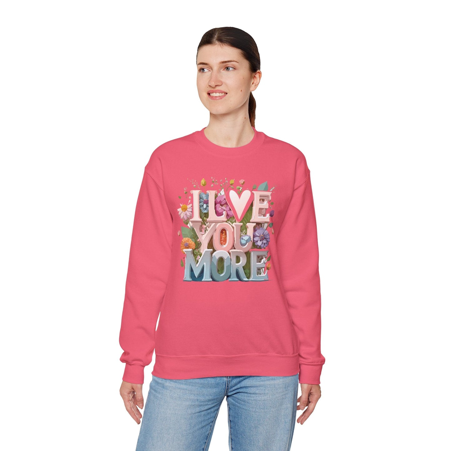 Floral Love Sweatshirt Unisex Crewneck Valentine Day Floral Print Cozy Winter Wear