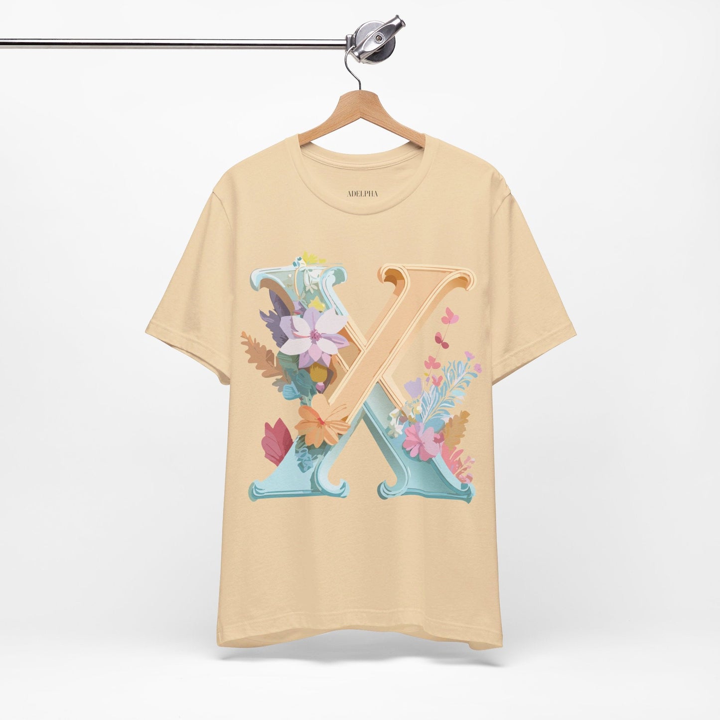 Letter X Shirt Unisex Graphic Tee Adelpha Vintage Inspired Artwork Short Sleeve Edition