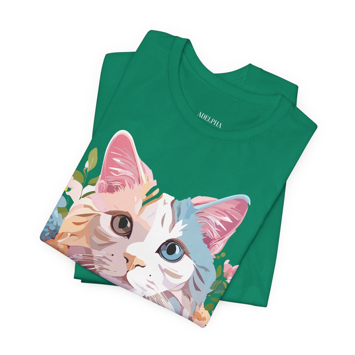Cat Graphic Tee Unisex Short Sleeve Shirt Featuring Vintage Adelpha Artwork