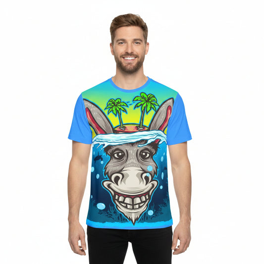 63 Unisex Poly T-Shirt with Cartoon Graphic Design