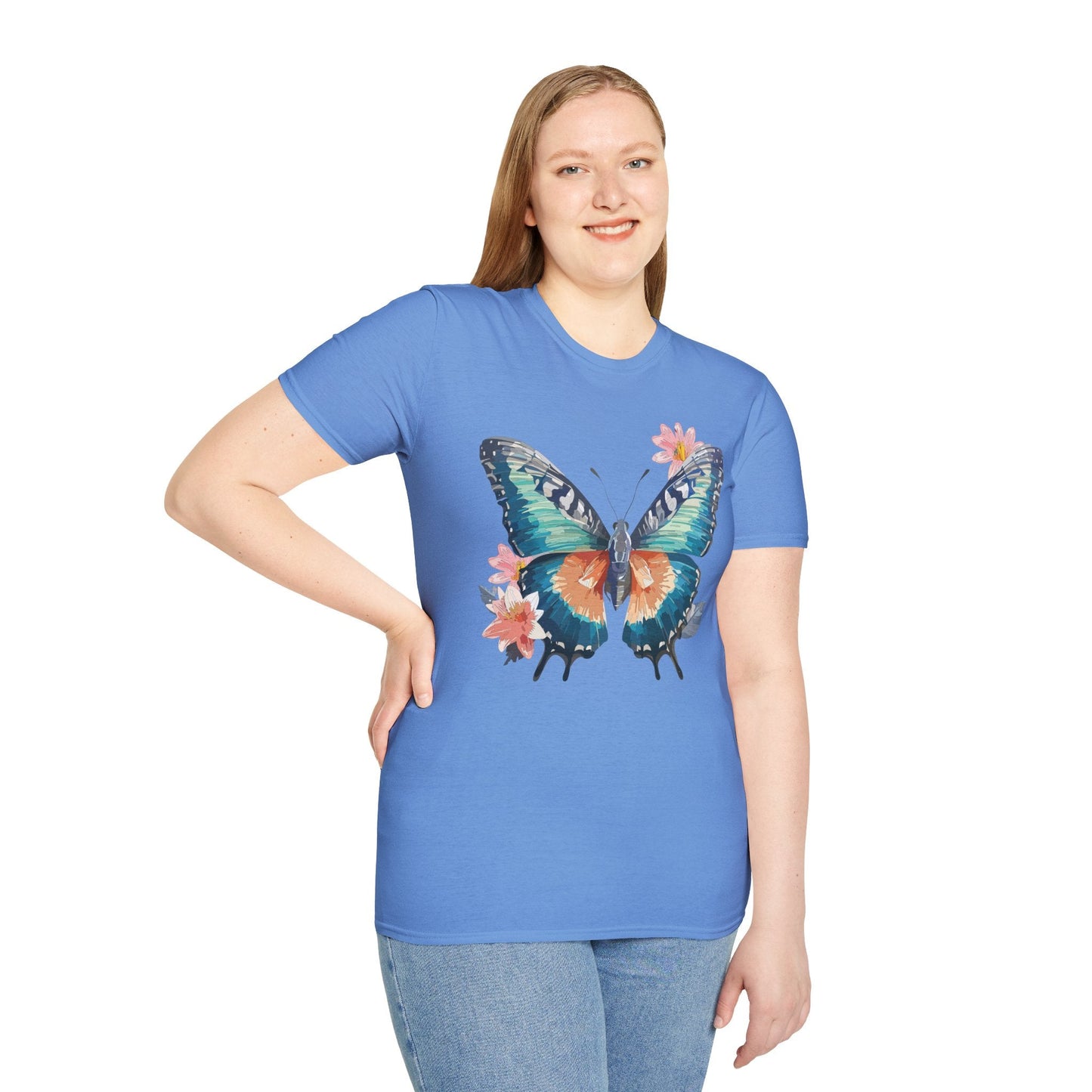 Butterfly T Shirt Unisex Cotton Tee Monarch Butterfly Design Softstyle 64000 Gildan Brand Quality