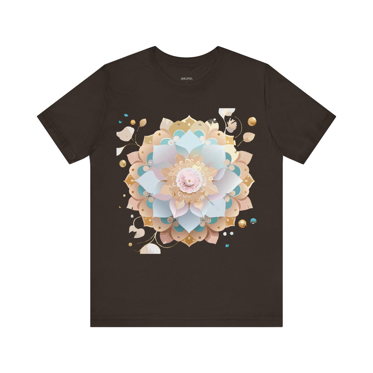 Mandala Graphic Unisex Cotton Bella+Canvas Tee with Floral Art Design n140