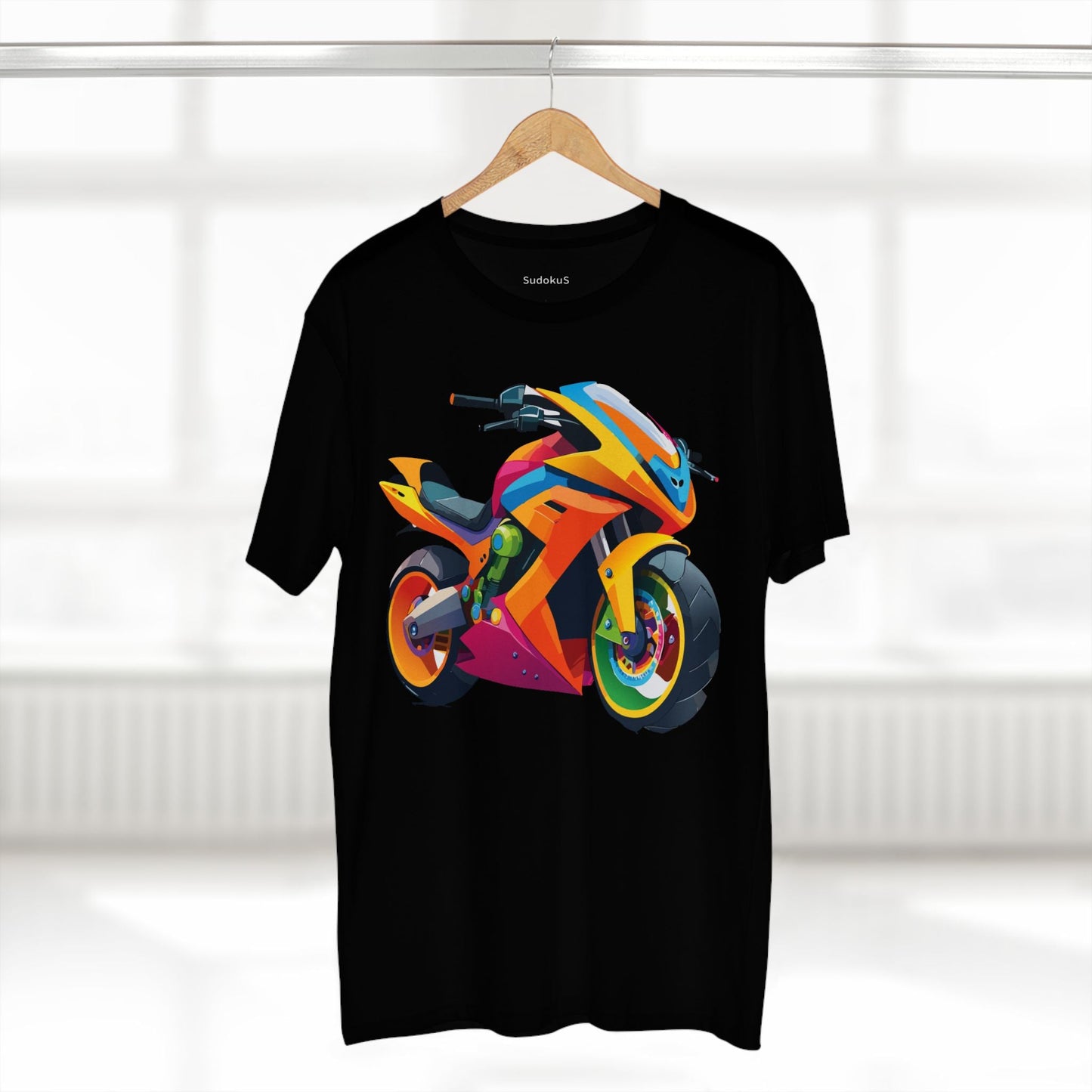 Moto Bike Graphic Unisex 100 Cotton Staple Tee 8