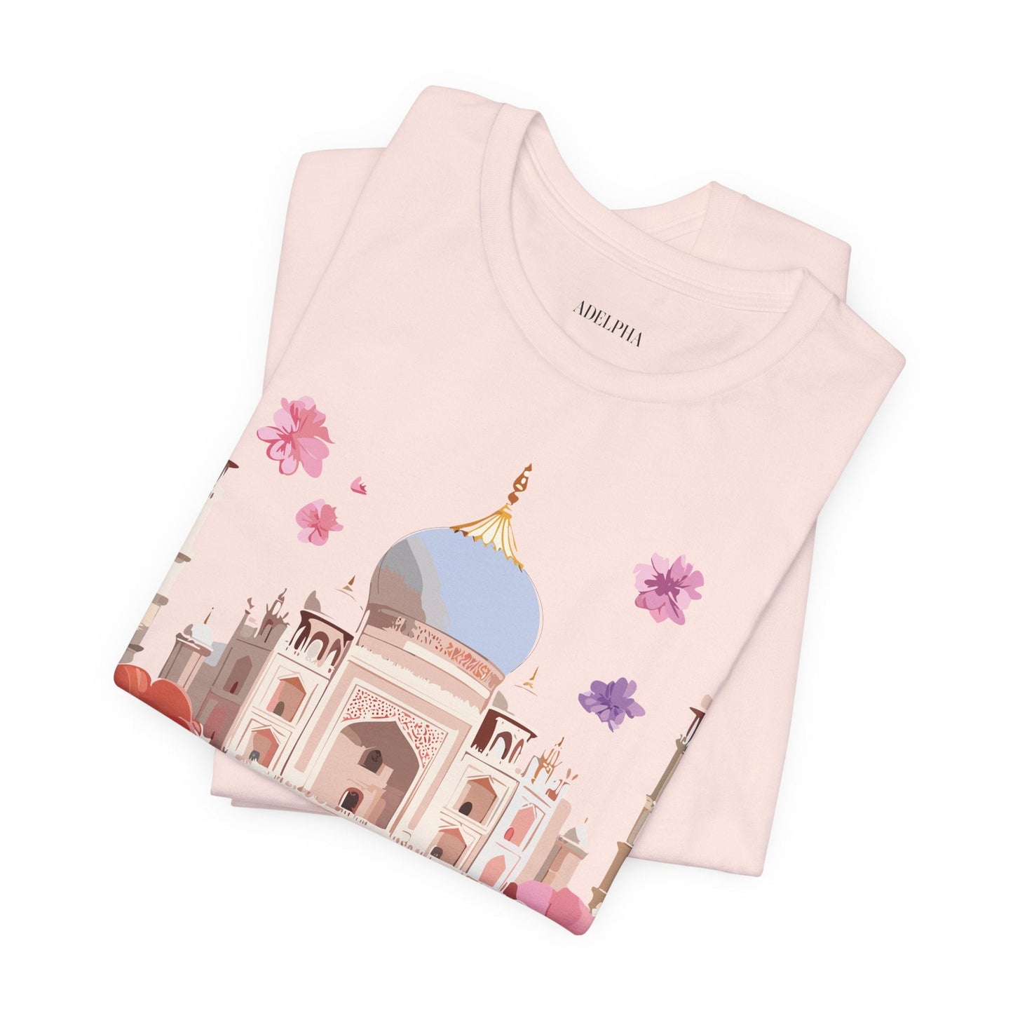 Taj Mahal Graphic Tee Unisex Short Sleeve Shirt By Adelpha With Vintage Inspired Artwork