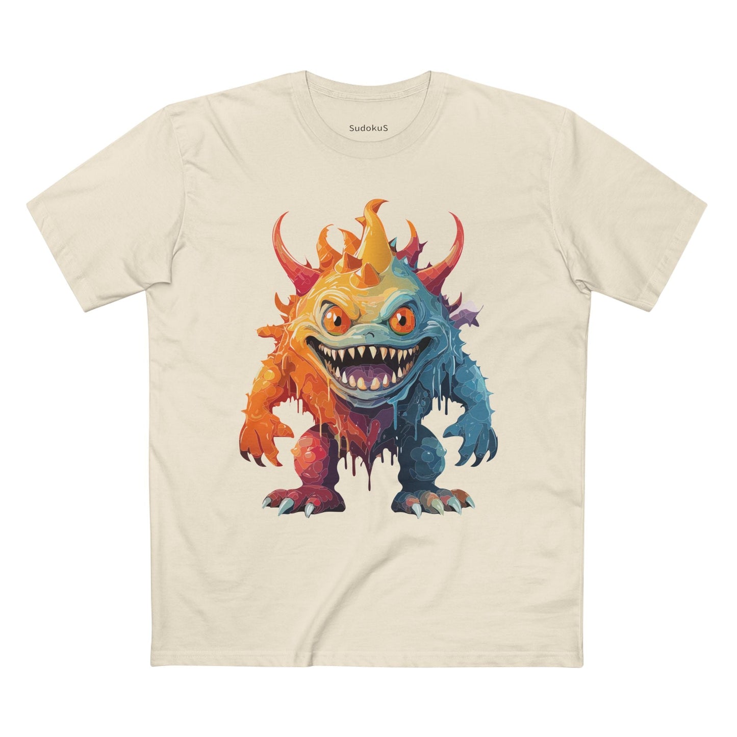 Cartoon Monsters Graphic Unisex 100 Cotton Staple Tee 32