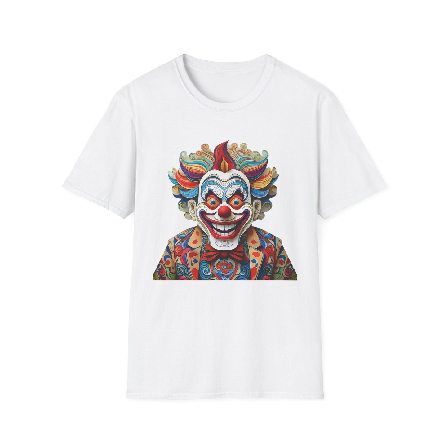 Graphic Clown Themed Unisex Softstyle Tee Funny Man Circus Scary Man Gildan 64000