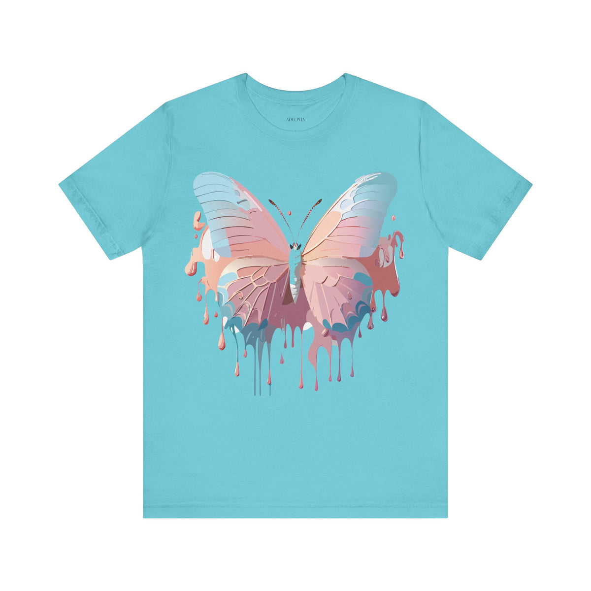 Butterfly Graphic Unisex Cotton Bella+Canvas Tee with Floral Art Design m02