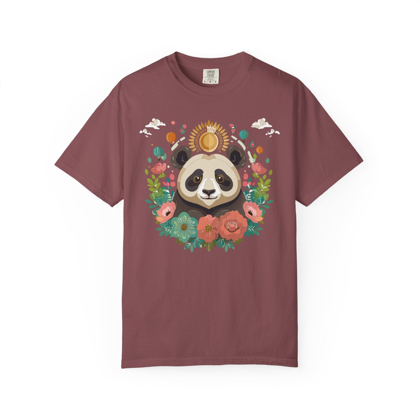 Panda Portrait Graphic T-Shirt Unisex Cotton Floral Animal Art Tee p4
