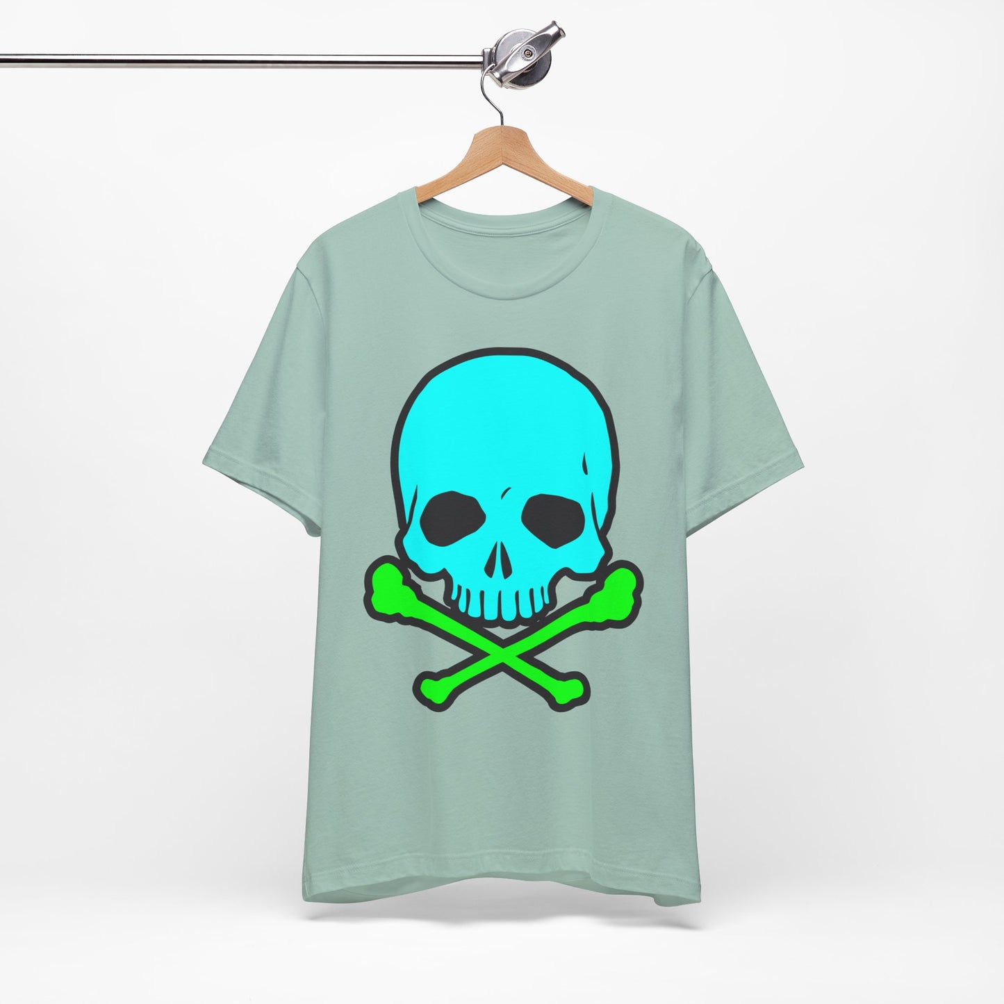 Blue Skull Graphic Design Tee, Skull Shirt, Vintage Tees, Art Design T-Shirt, Vintage Graphic Tee, Art Shirts with Skulls