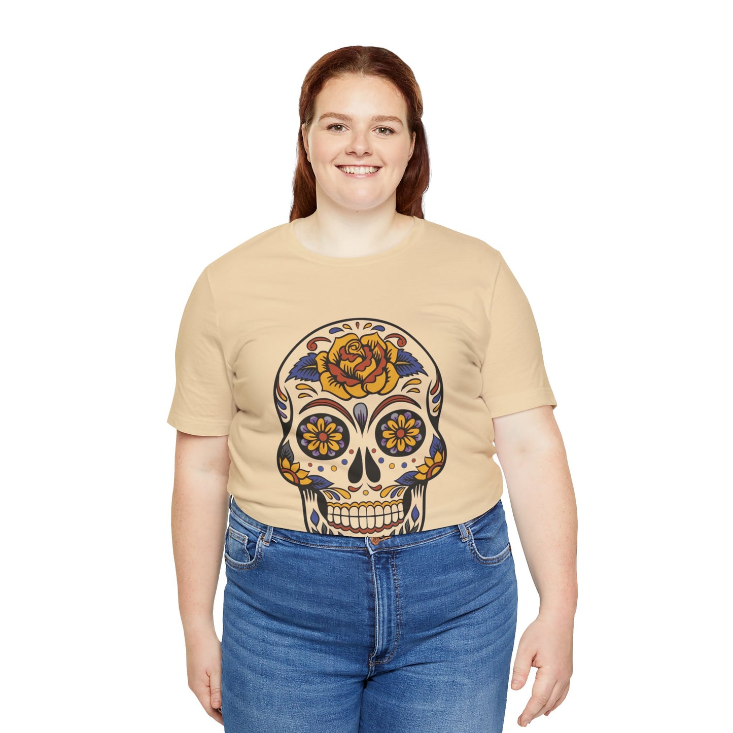 Unisex Cotton Tee Shirt with Skull