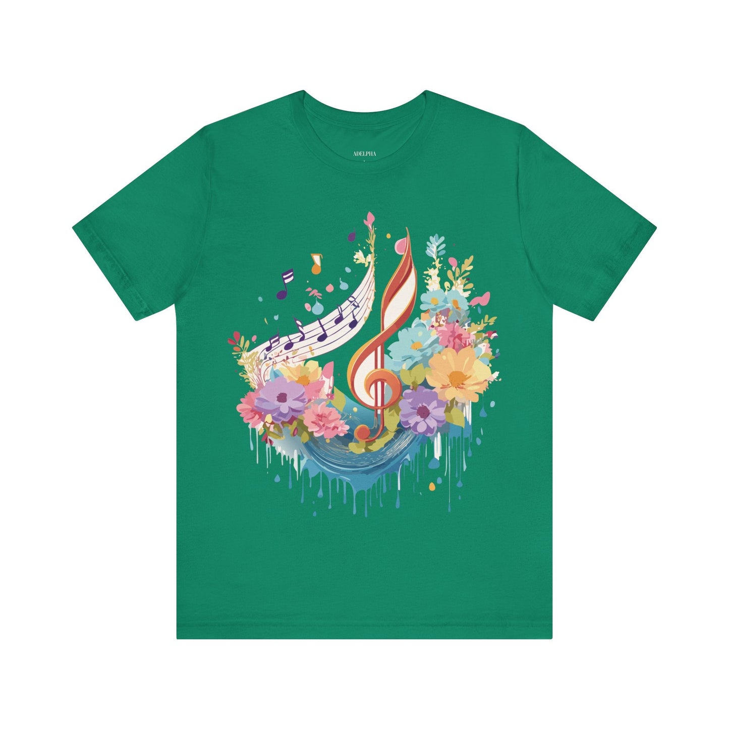 Music Graphic Unisex 100 Cotton Vintage Art with Musical Elements Tee 106