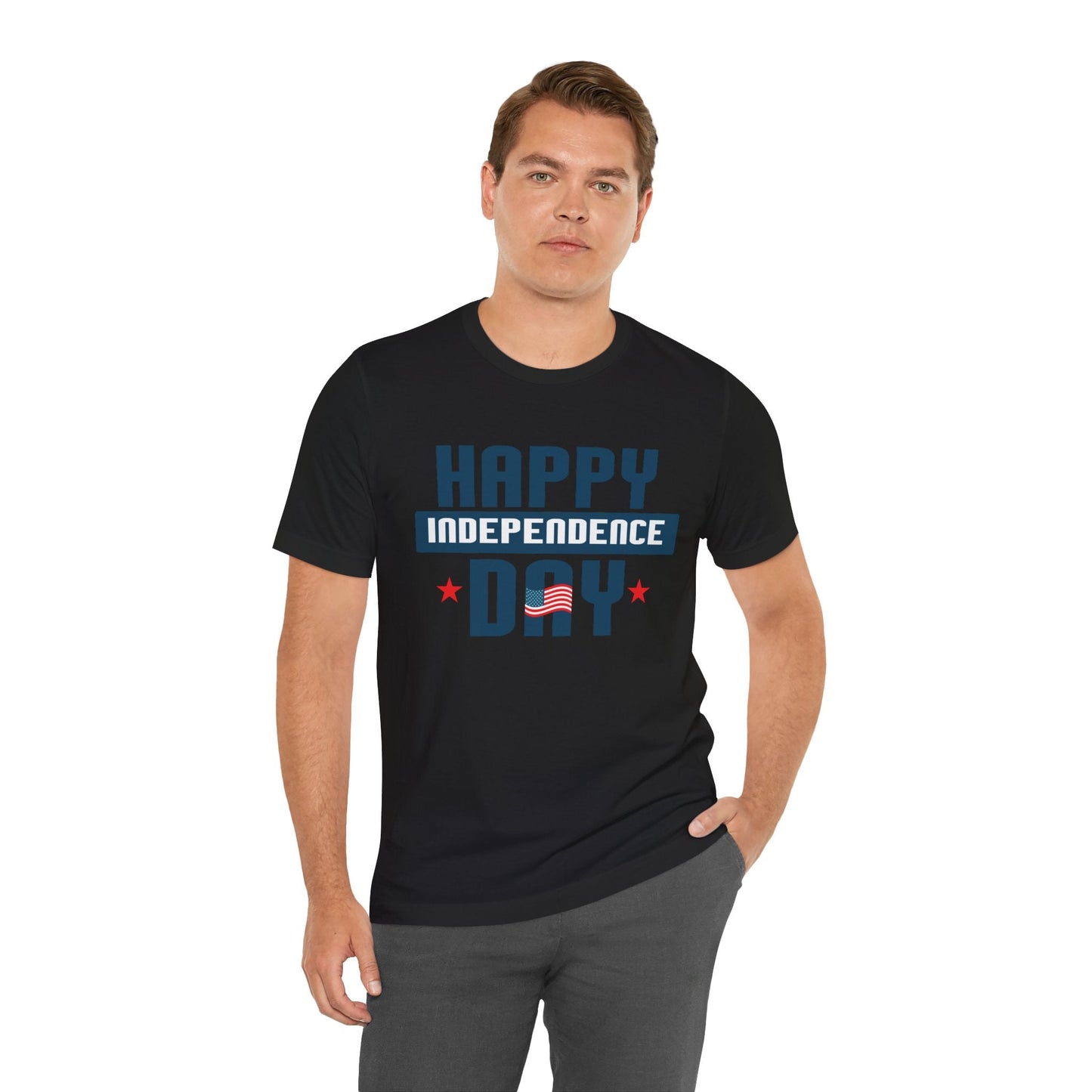 Happy Independence Day Graphic Unisex Cotton T-Shirt 017