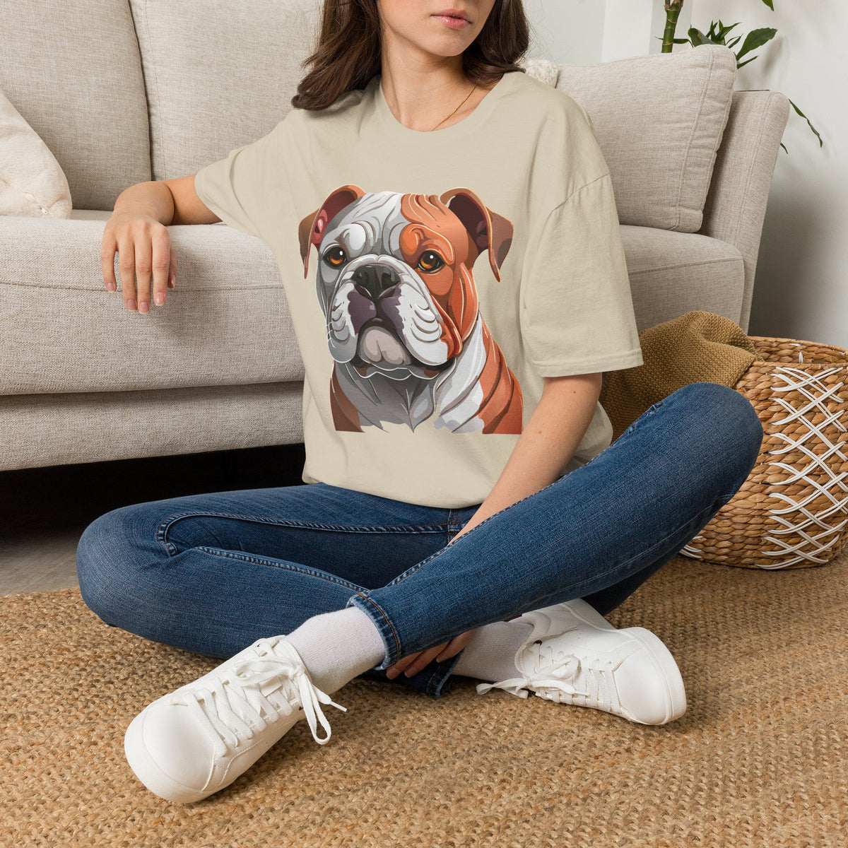 Bulldog Face T-Shirt | English Bulldog Illustration