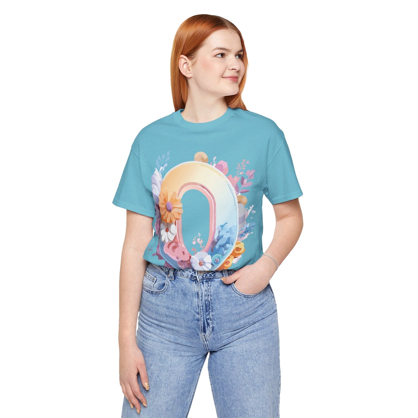 Letter O Graphic Tee Unisex Shirt Adelpha Vintage Inspired Art Design Short Sleeve