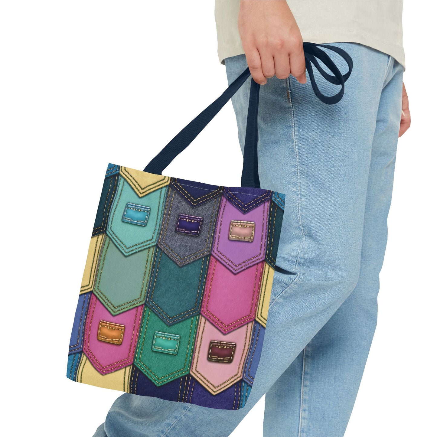 Denim Canvas Bag, Tote Bag Denim Printify