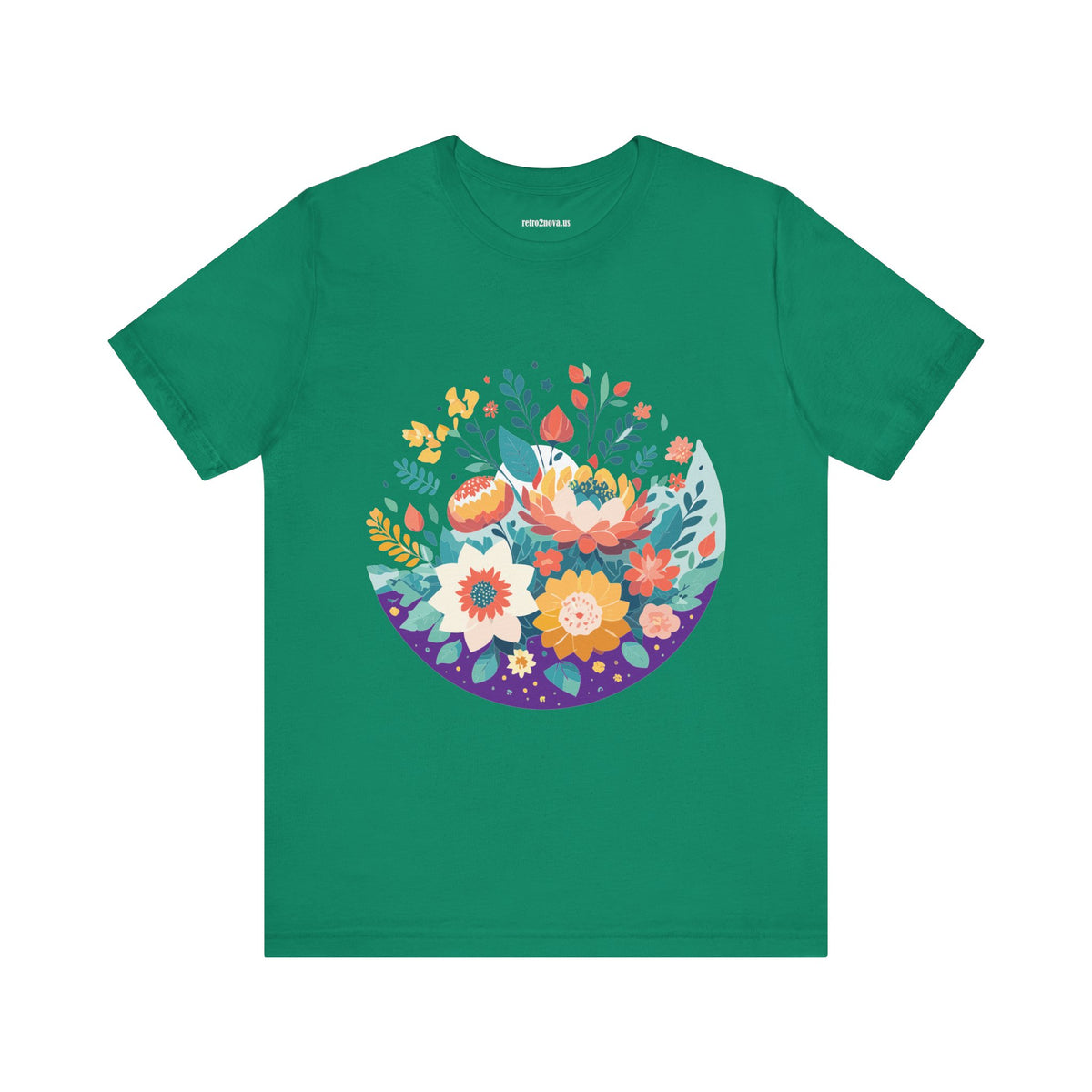 Floral Graphic Unisex Cotton Bella+Canvas Tee with Flowers Design ab101