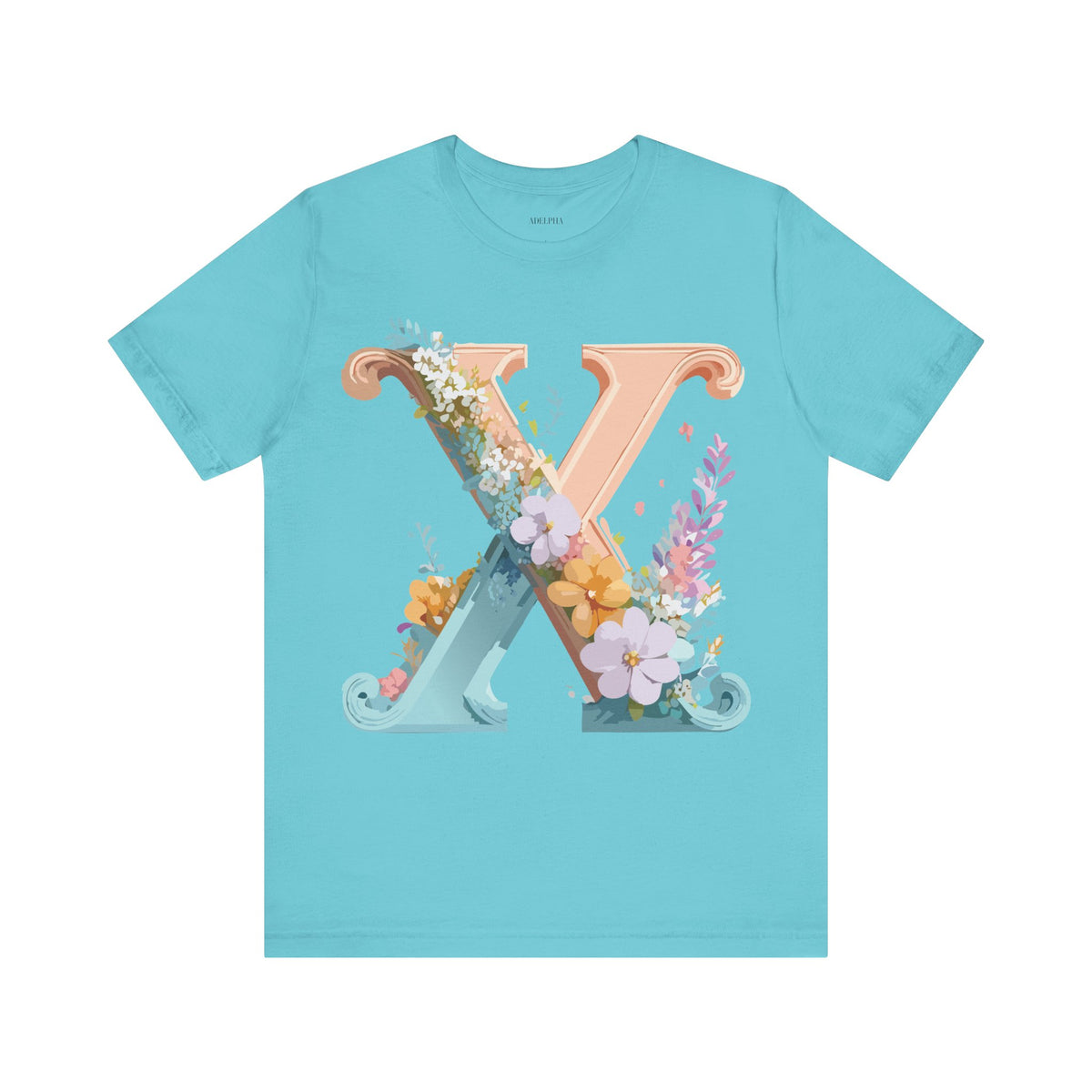 Letter X Graphic Unisex Cotton Bella+Canvas Tee with Art Letter Design