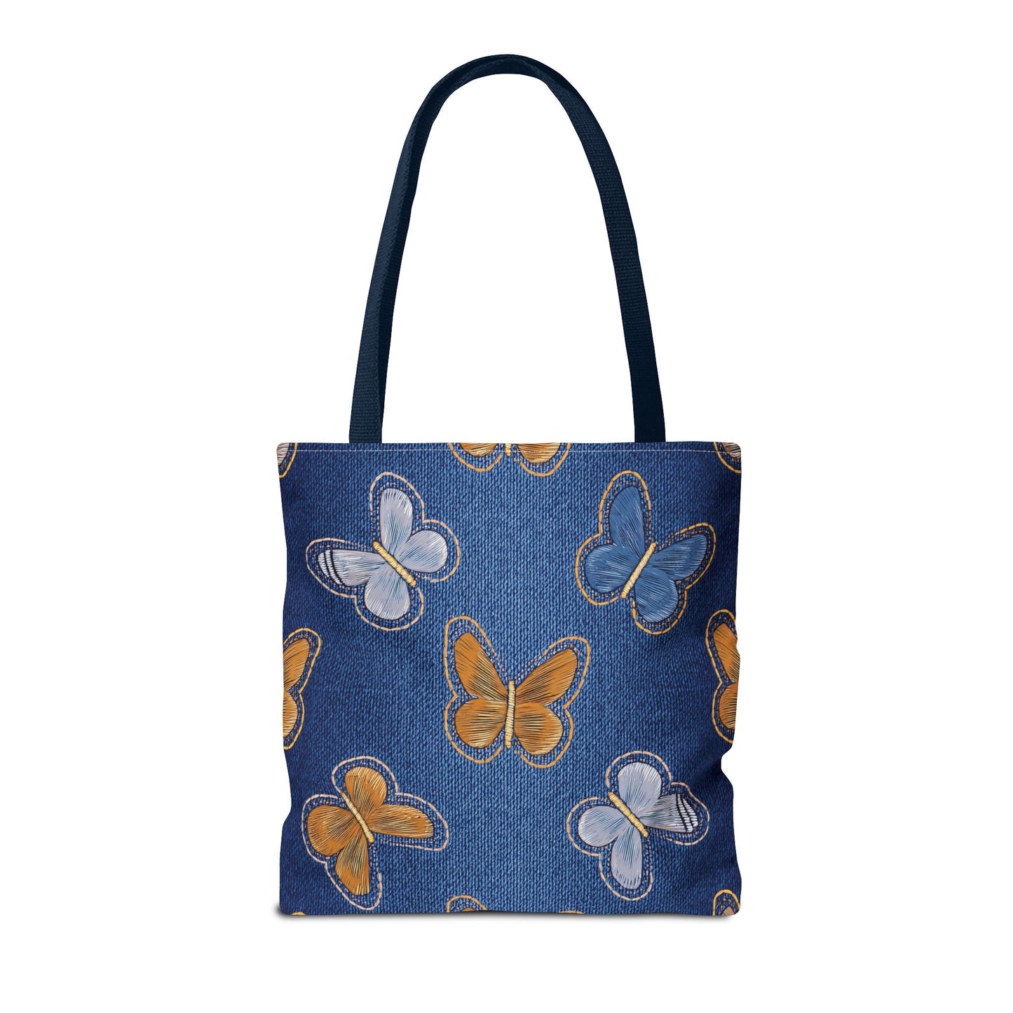 Denim Fabric Imitation Print Unisex Canvas Bag Poly Spun 3 Sizes Tote Bag 177