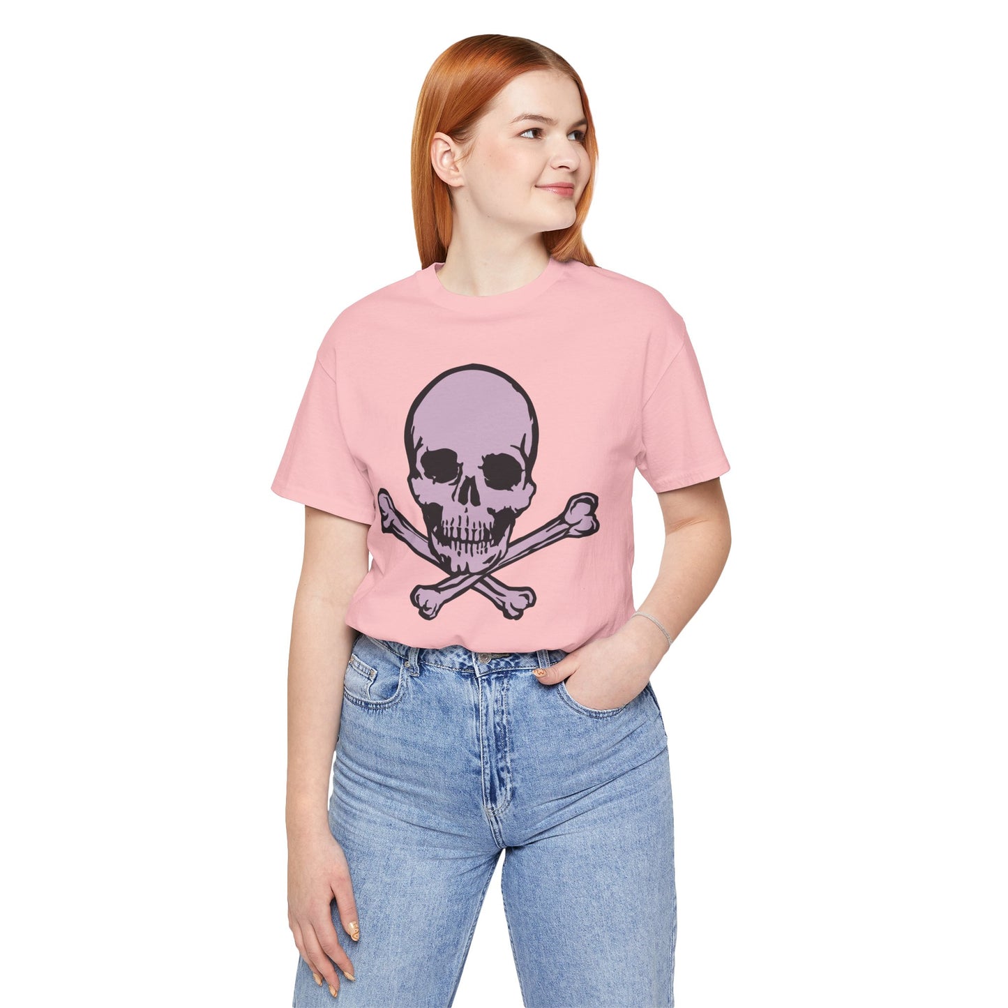2-Pink Skull Graphic Design Tee, Skull Shirt, Vintage Tees, Art Design T-Shirt, Vintage Graphic Tee, Art Shirts with Skulls