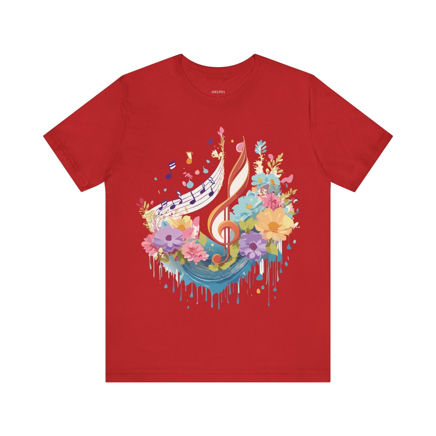 Music Graphic Unisex 100 Cotton Vintage Art with Musical Elements Tee 106