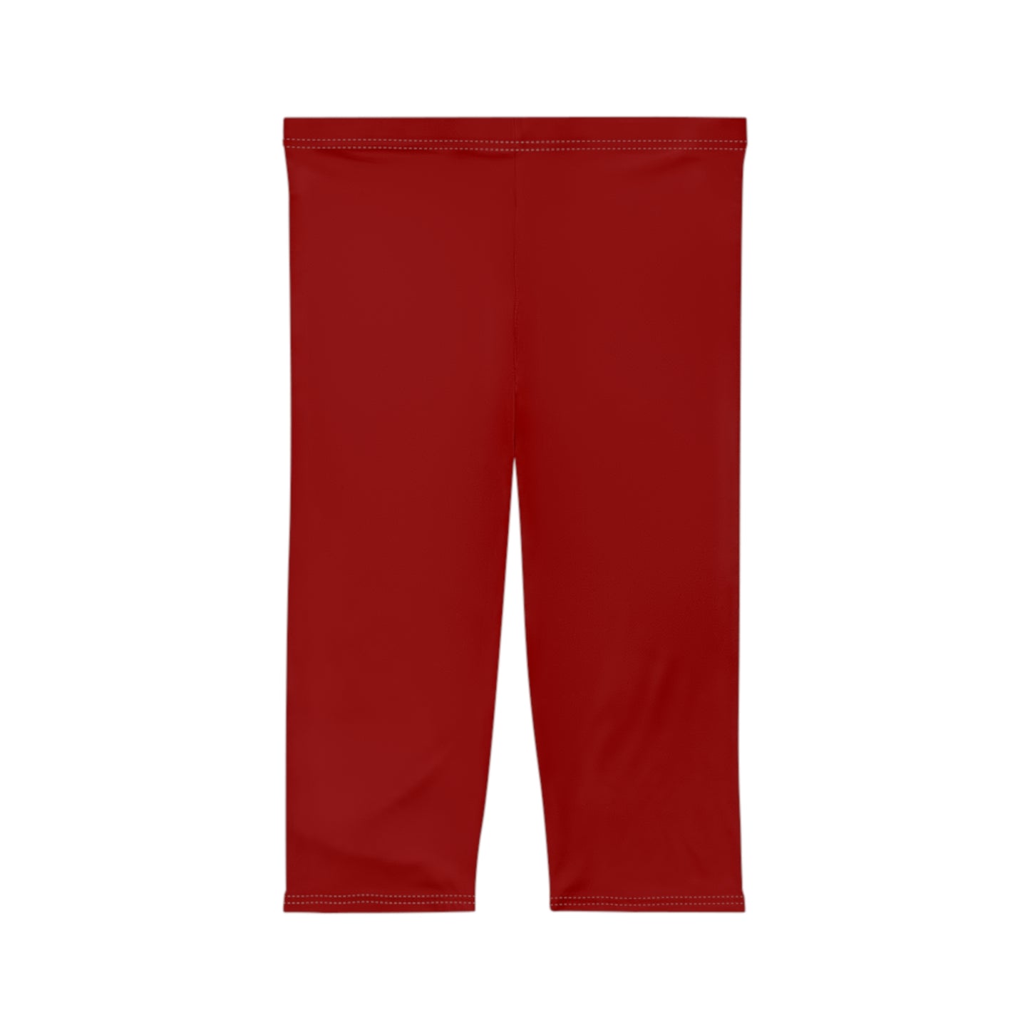 Oxblood Color Women's Brushed Suede Poly Span Casual Capri Leggings XS-2XL