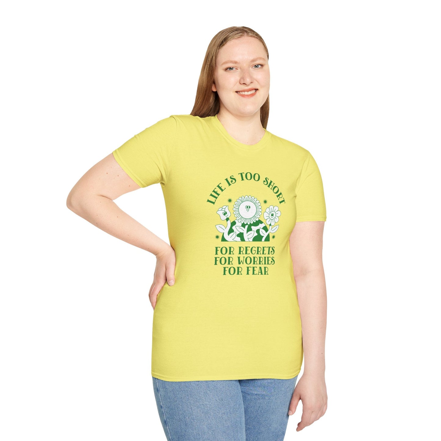 Positive Slogan T Shirts With Positive Words Tee Shirt Good Quotes Unisex Gildan Softstyle 64000 100 Percent Cotton