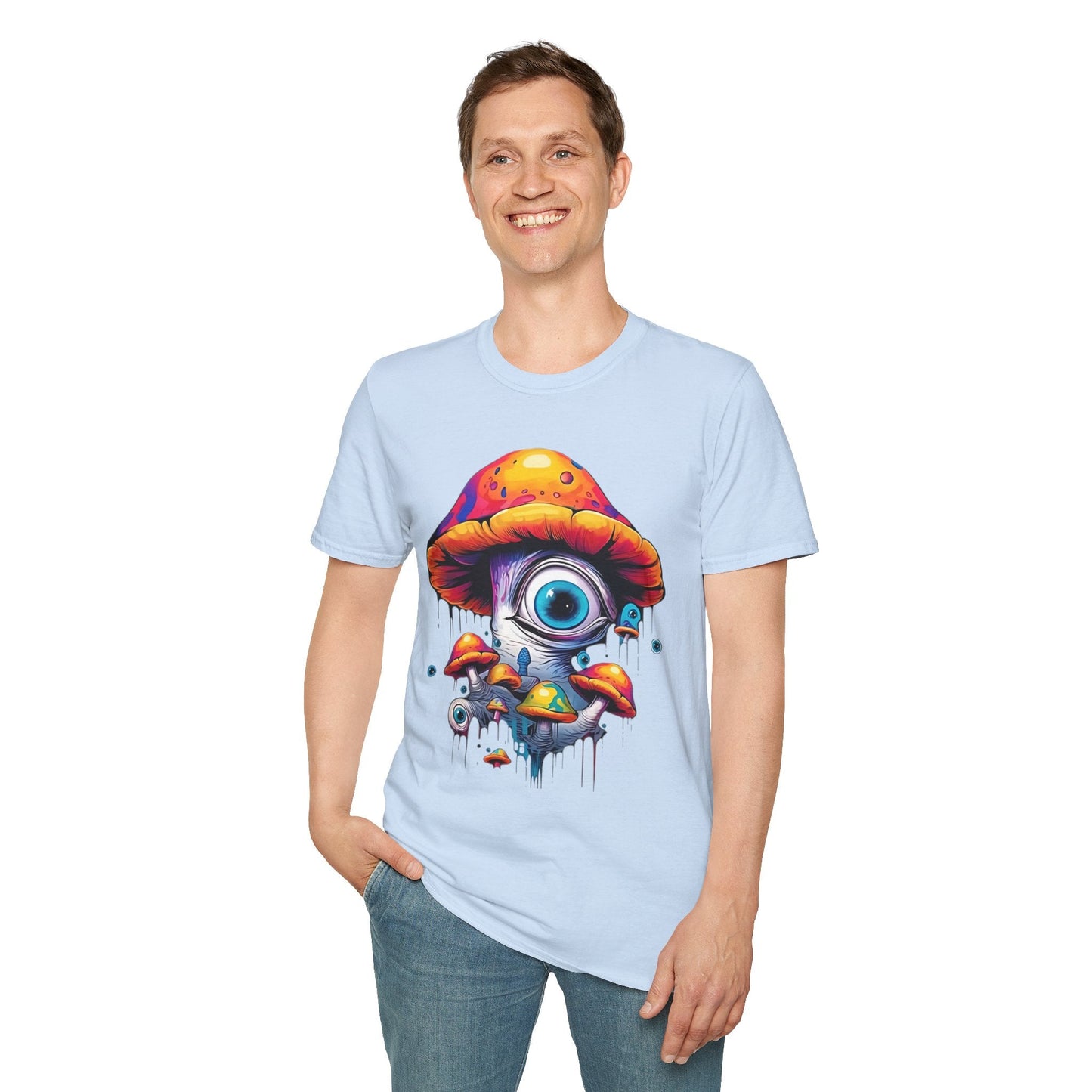 Unisex Mashroom T Shirt With Funny Mashroom Art Design Gildan Softstyle Tee For Everyday Comfort