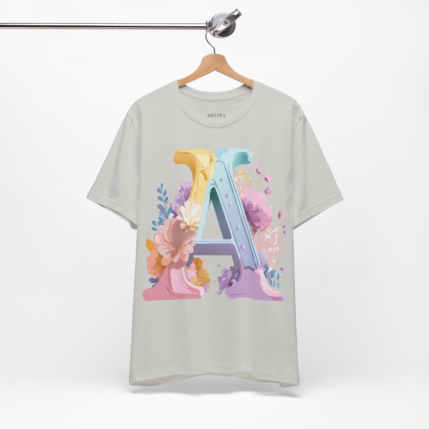 Letter A Graphic Tee Unisex Short Sleeve Shirt Vintage Inspired Artwork By Adelpha
