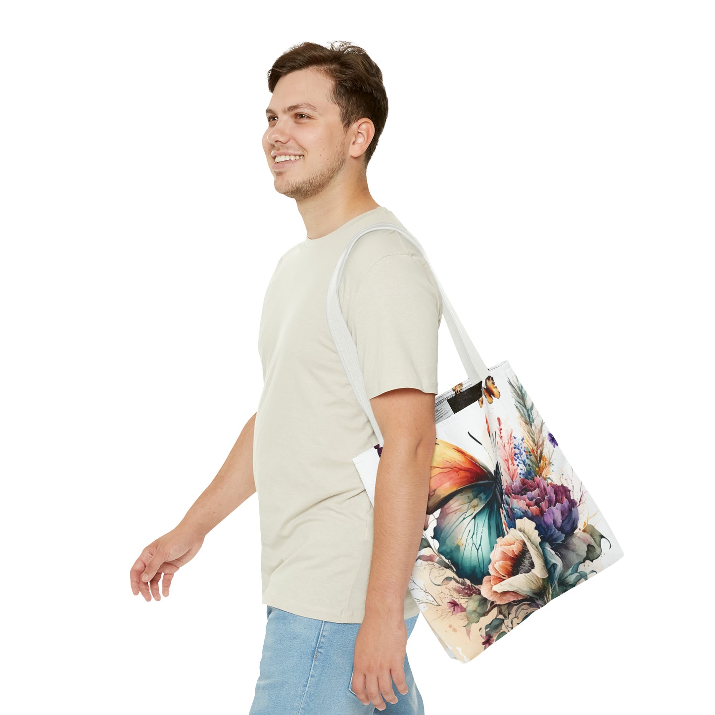 Canvas Bag with Butterfly Prints