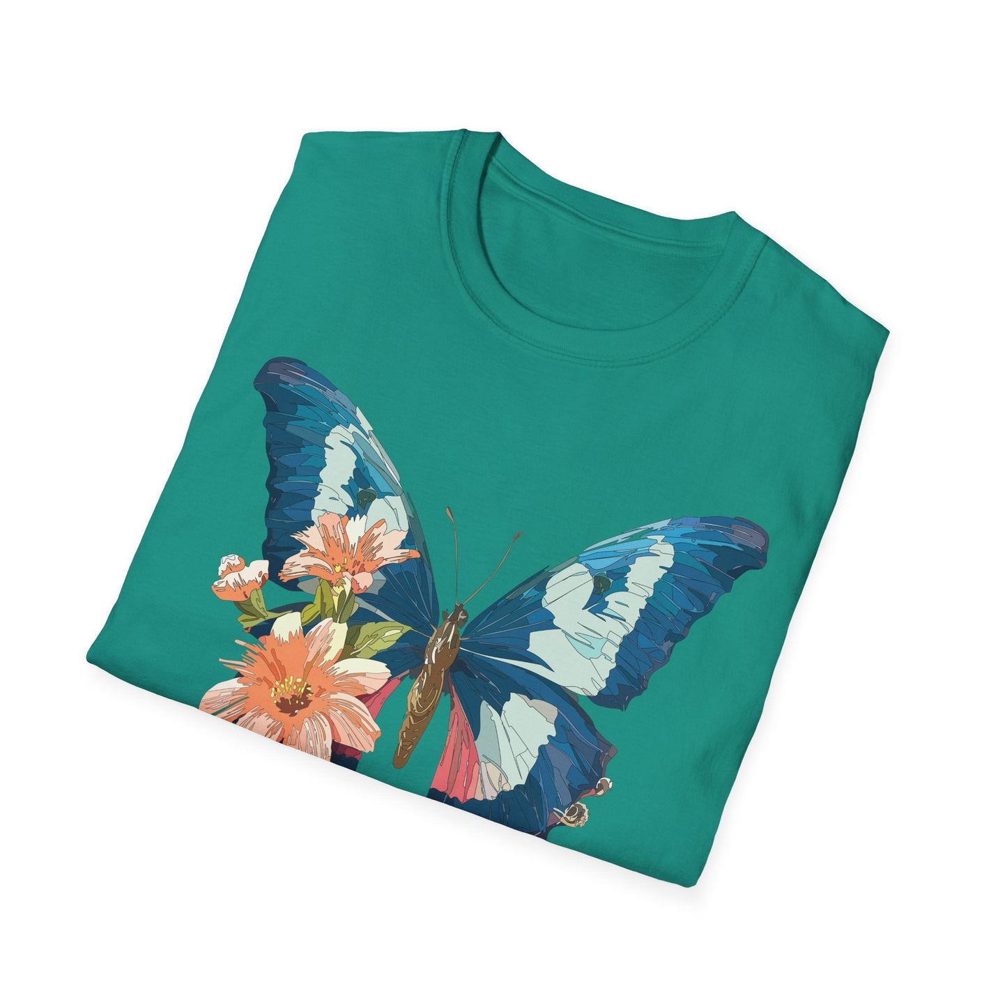 Butterfly Themed Unisex T Shirt Monarch Design Softstyle 64000 100 Cotton Tee For Everyday Comfort
