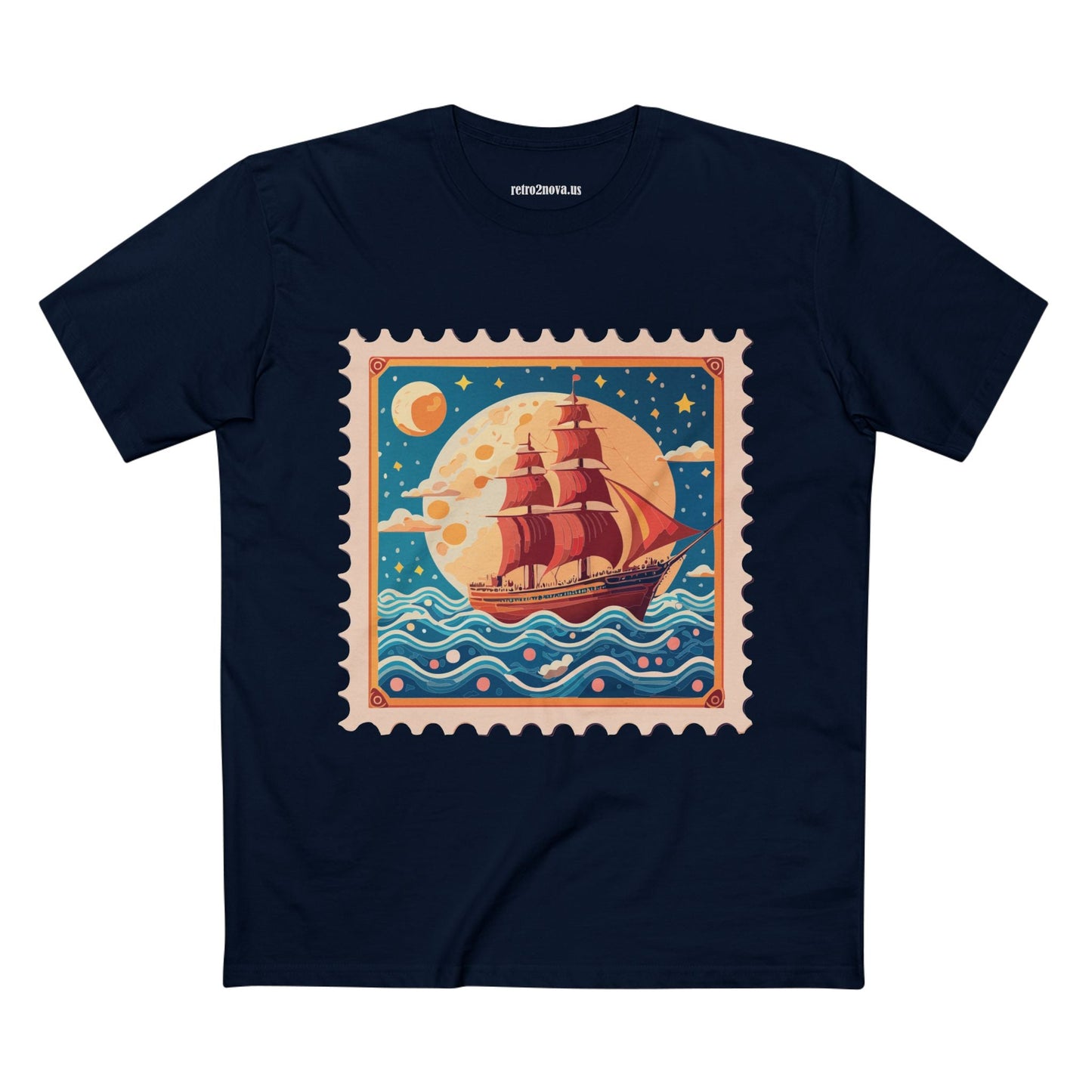 Stamp Shirt Postage Stamp Shirt Unisex Premium Cotton Tee Retro2Nova Original Art Design