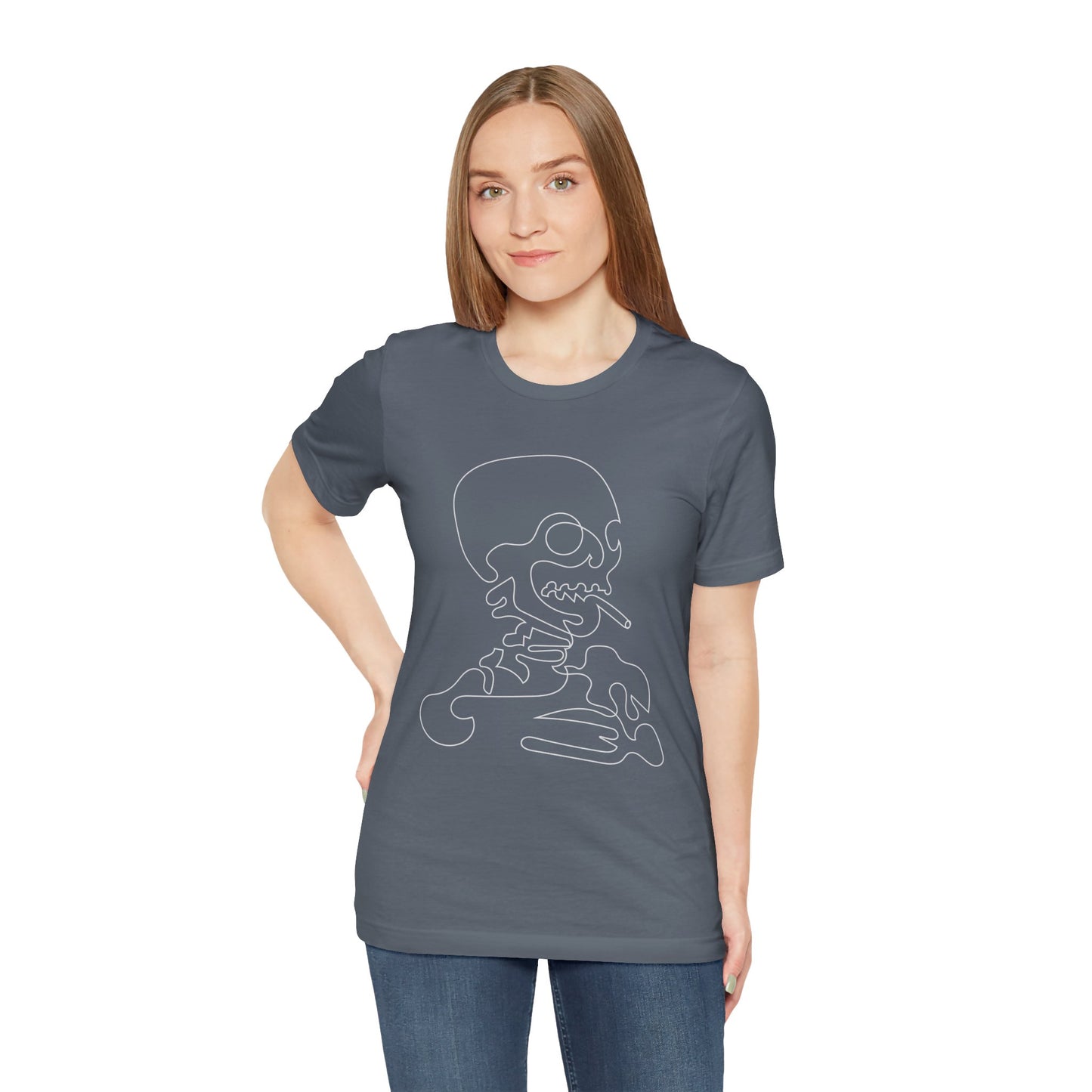 Unisex Cotton Tee Shirt with Skull