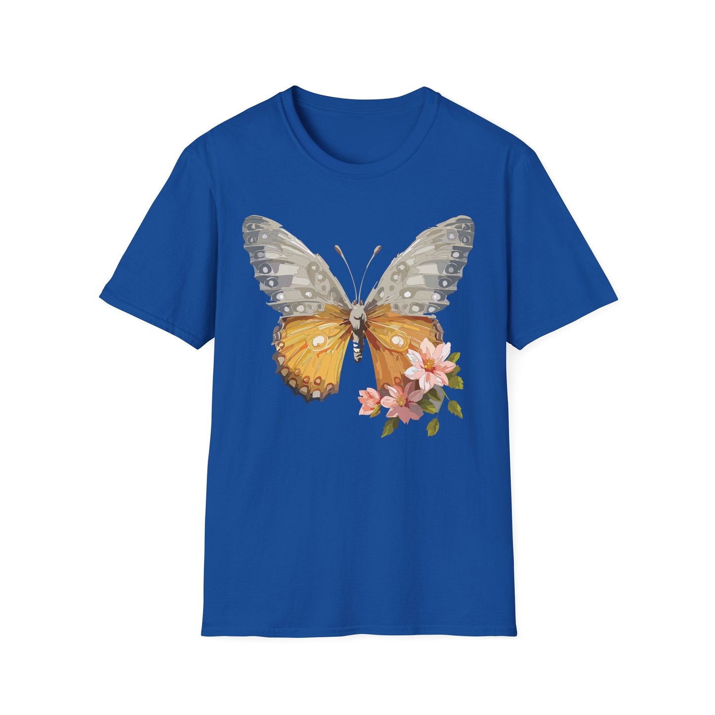 Unisex Butterfly T Shirt Monarch Print Softstyle Cotton Tee Gildan 64000 Lightweight Comfort