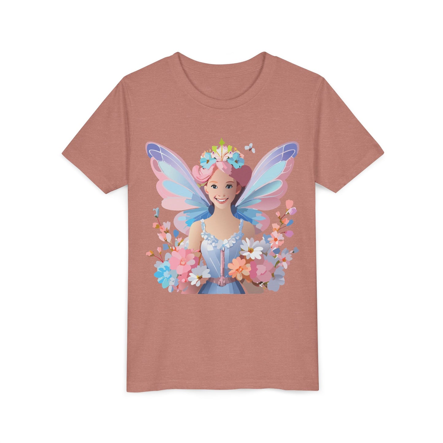 Enchanting Fairy Floral Youth Short Sleeve Tee - Perfect for Spring Celebrations (9-14)