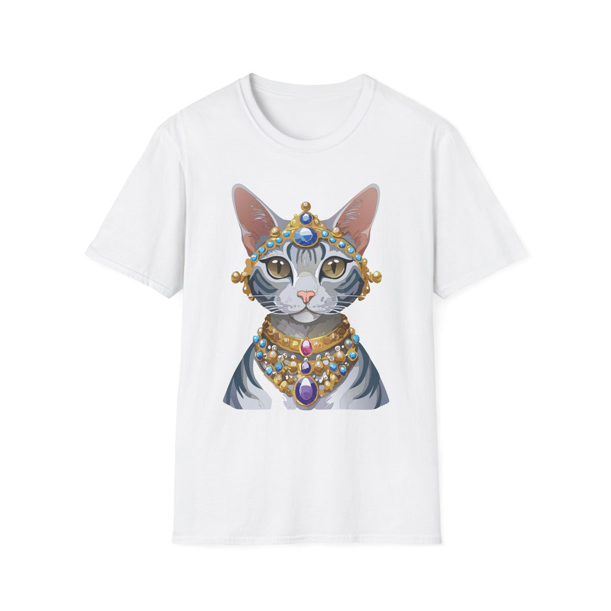 Regal Jewel-Studded Cat Tee | Cat T-Shirt